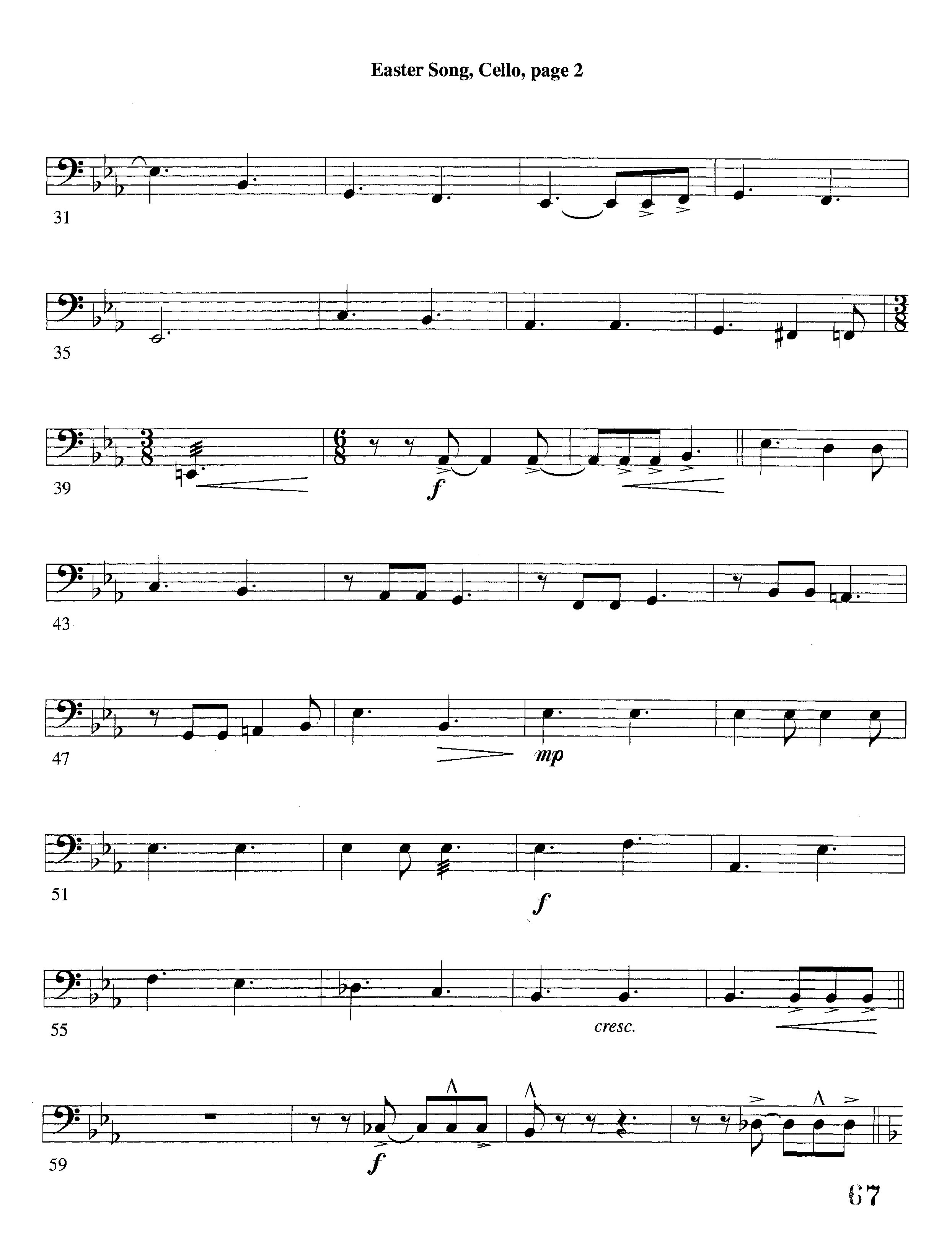 Easter Song (Instrumental) Cello (Lifeway Worship / Arr. Steve Dunn)