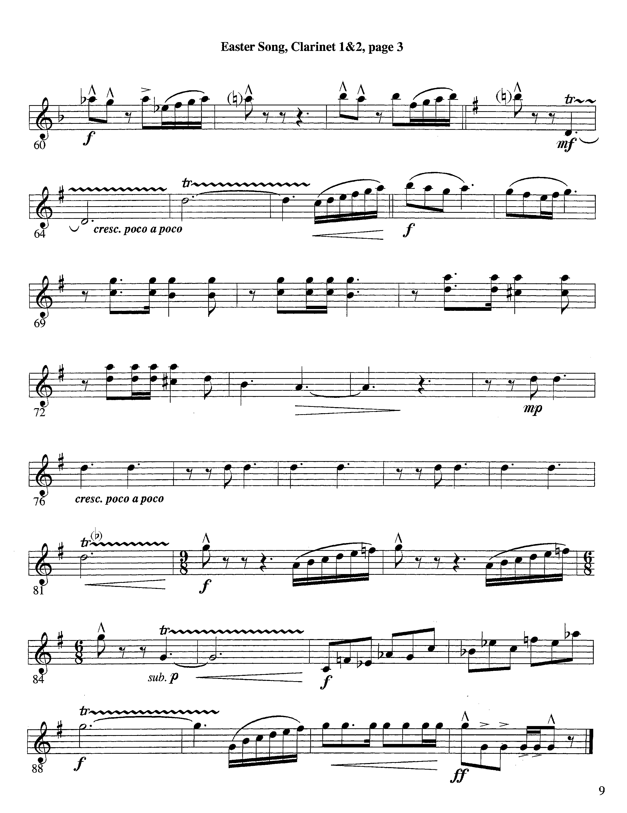 Easter Song (Instrumental) Clarinet 1/2 (Lifeway Worship / Arr. Steve Dunn)