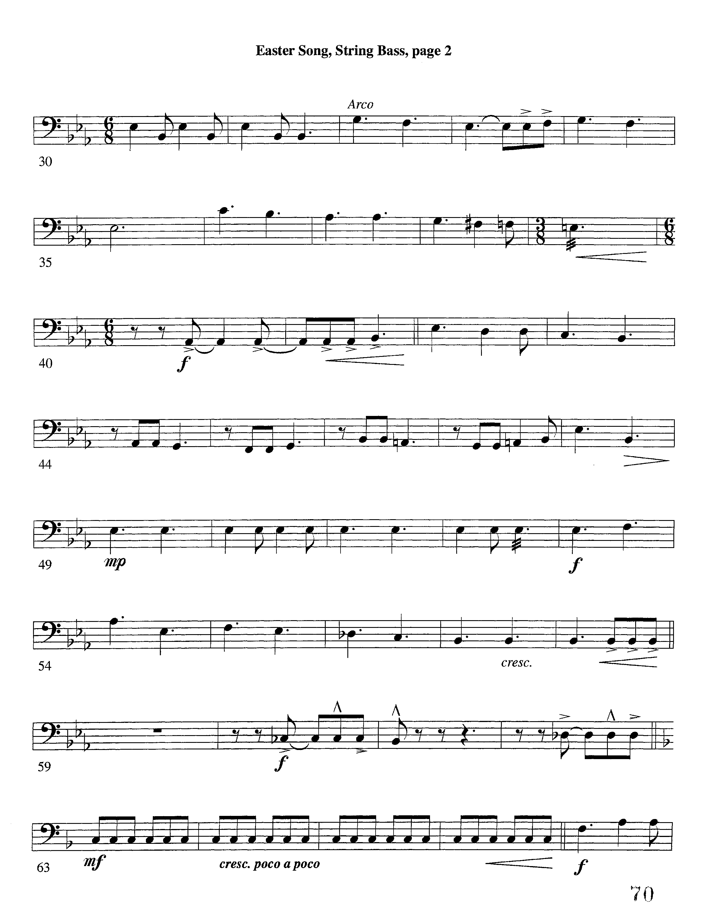 Easter Song (Instrumental) Double Bass (Lifeway Worship / Arr. Steve Dunn)