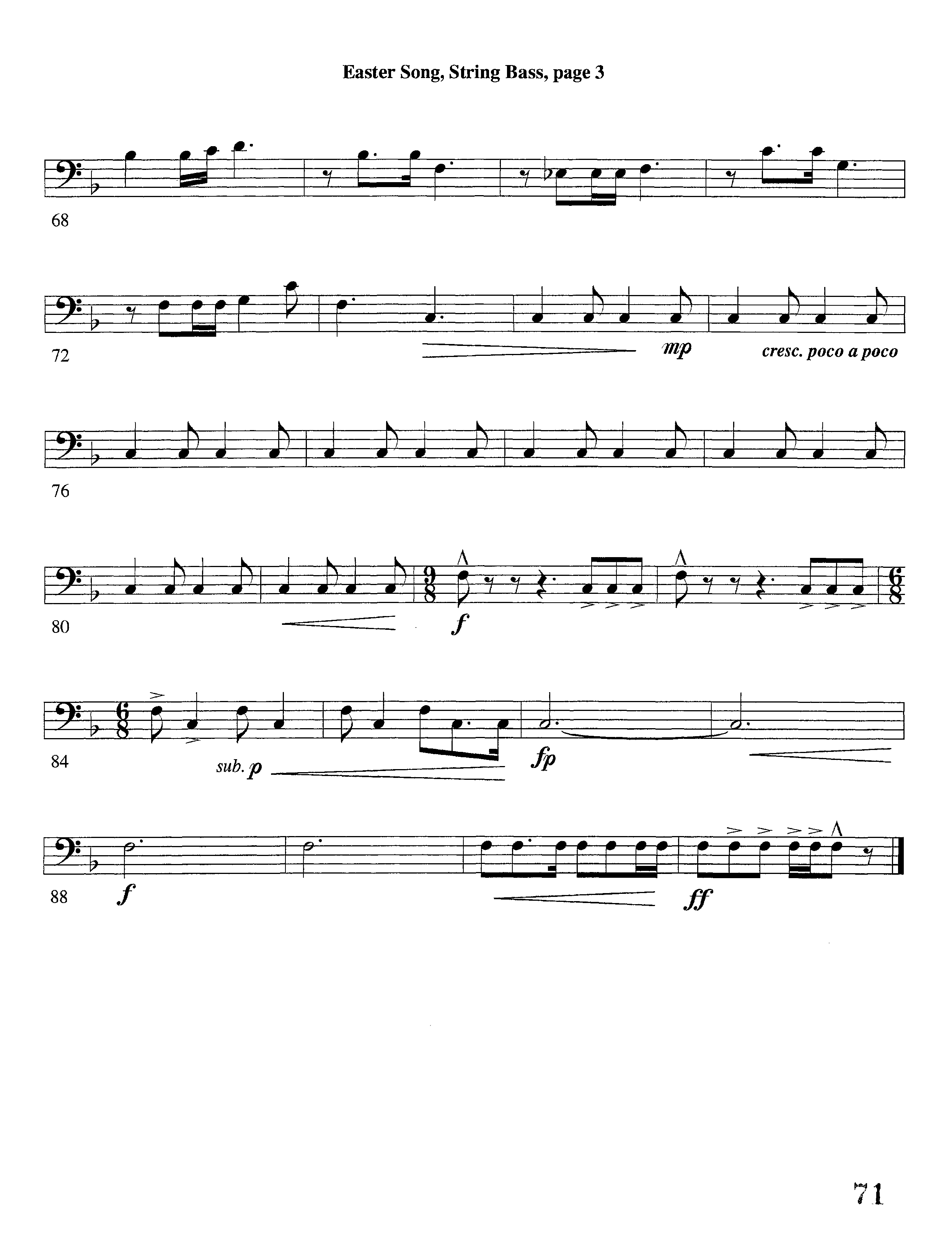 Easter Song (Instrumental) Double Bass (Lifeway Worship / Arr. Steve Dunn)