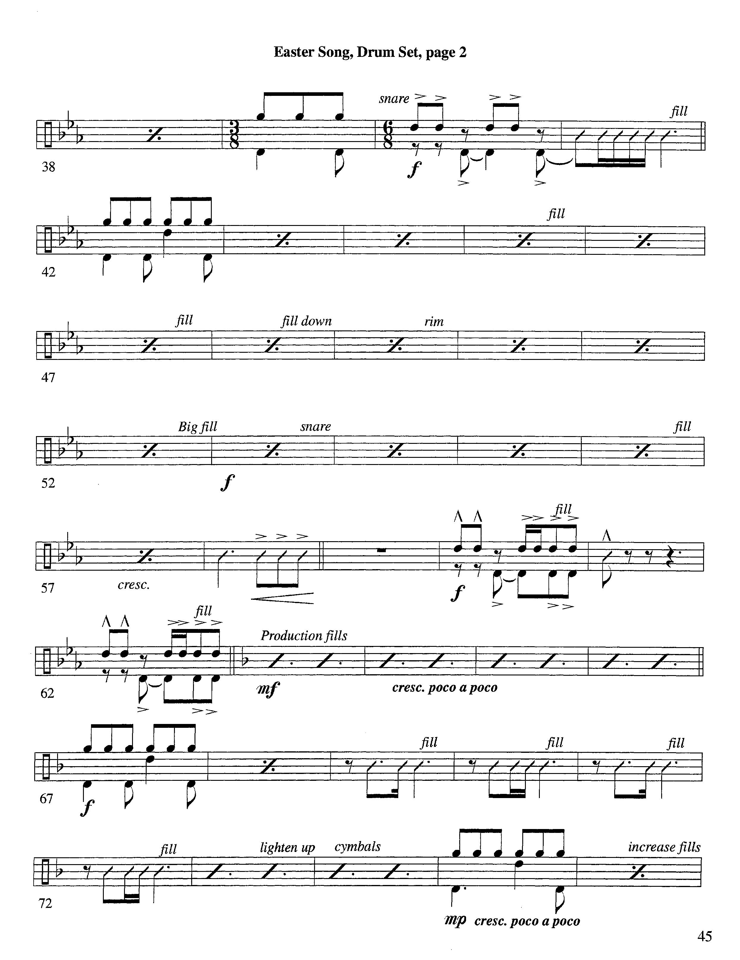 Easter Song (Instrumental) Drum Set (Lifeway Worship / Arr. Steve Dunn)