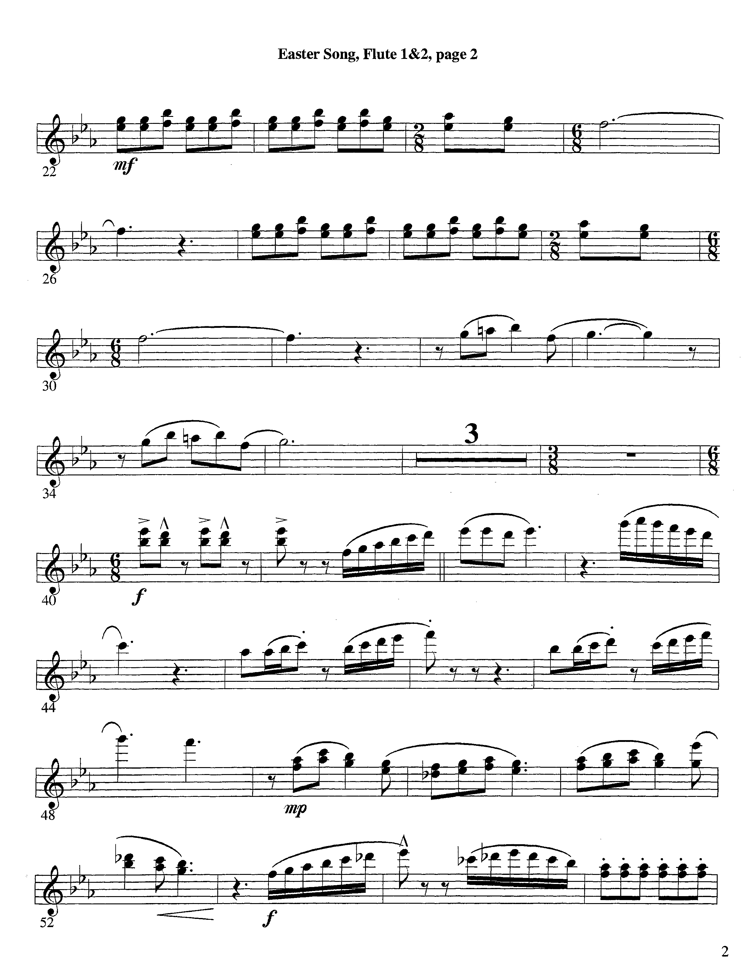 Easter Song (Instrumental) Flute 1/2 (Lifeway Worship / Arr. Steve Dunn)