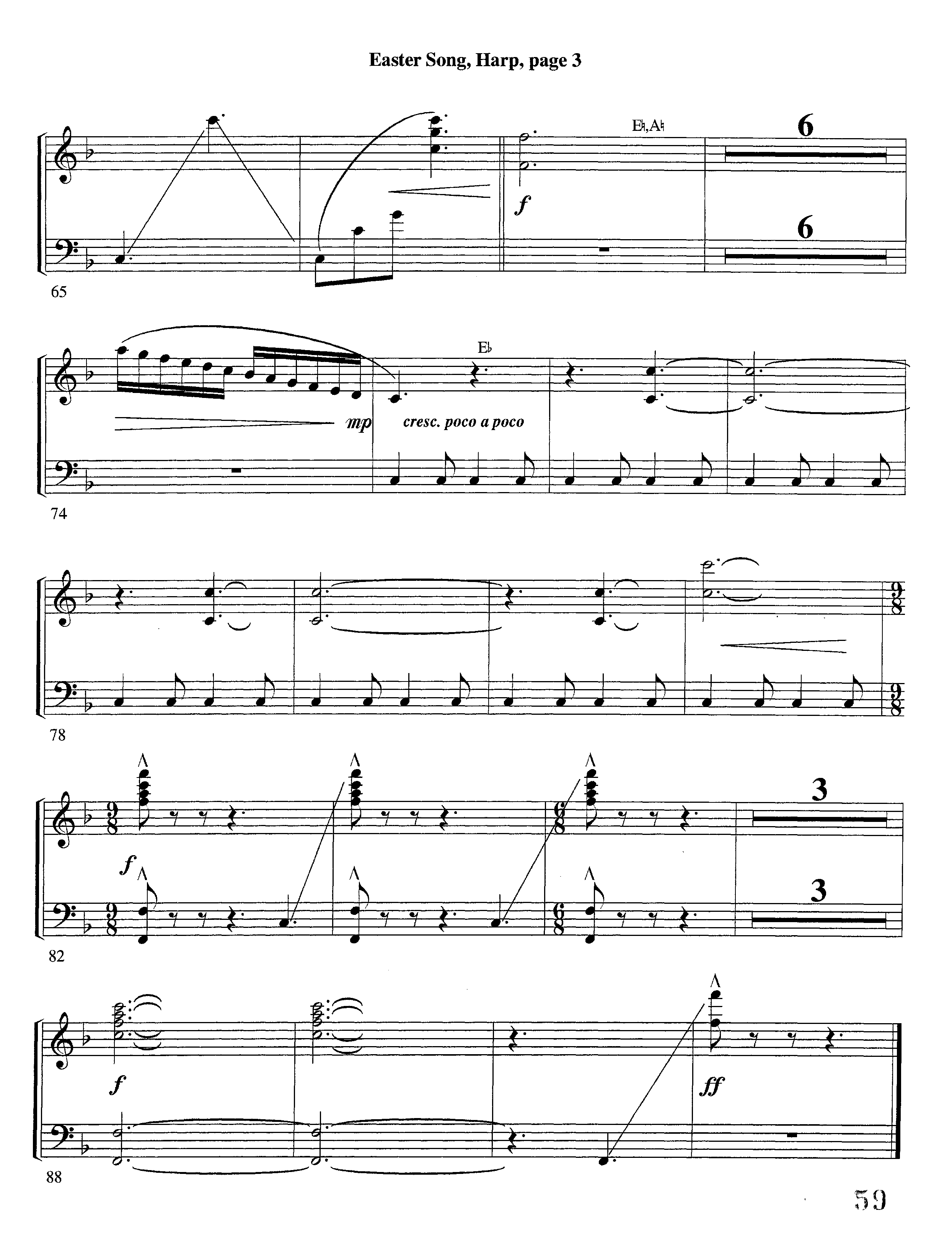 Easter Song (Instrumental) Harp (Lifeway Worship / Arr. Steve Dunn)