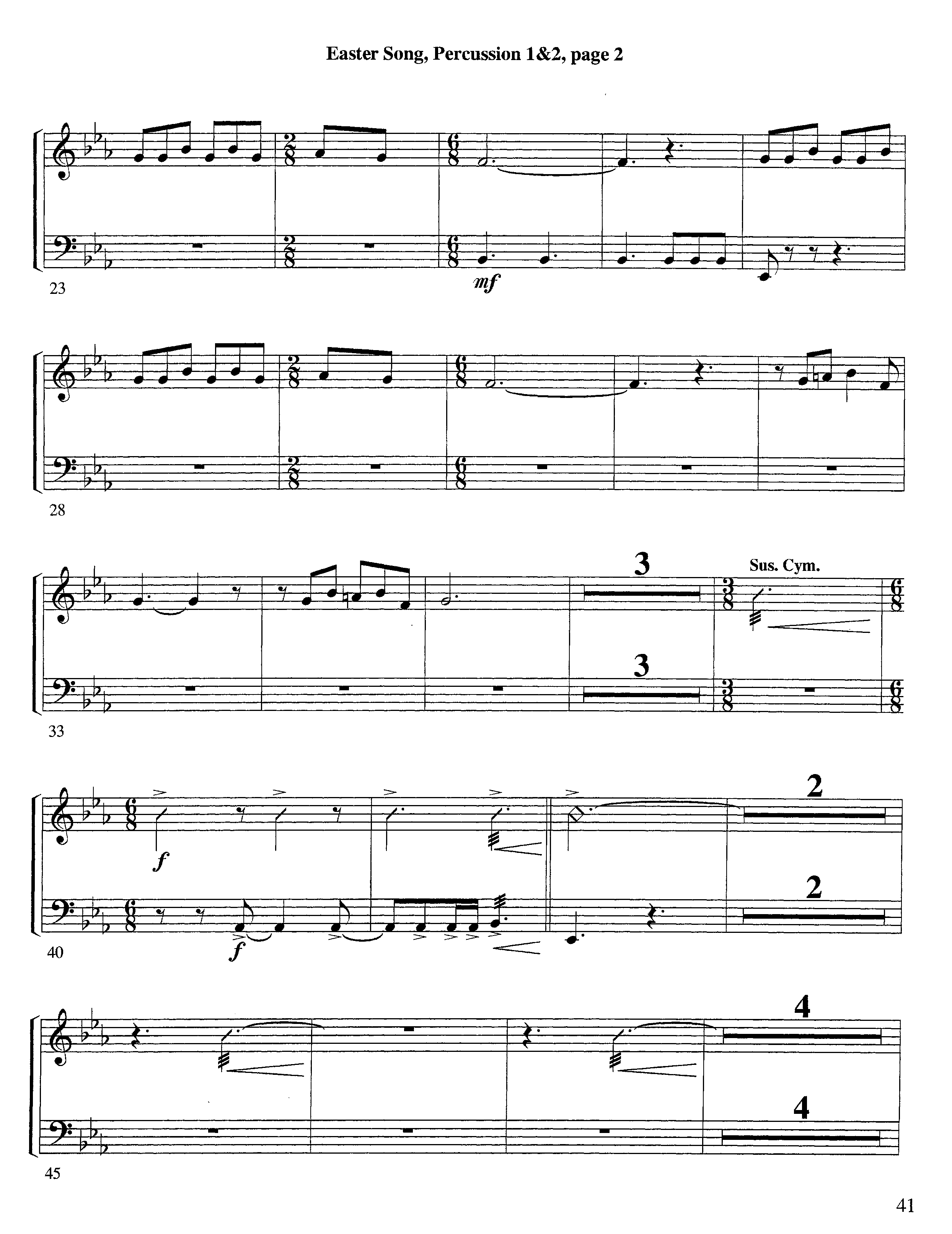 Easter Song (Instrumental) Percussion 1/2 (Lifeway Worship / Arr. Steve Dunn)