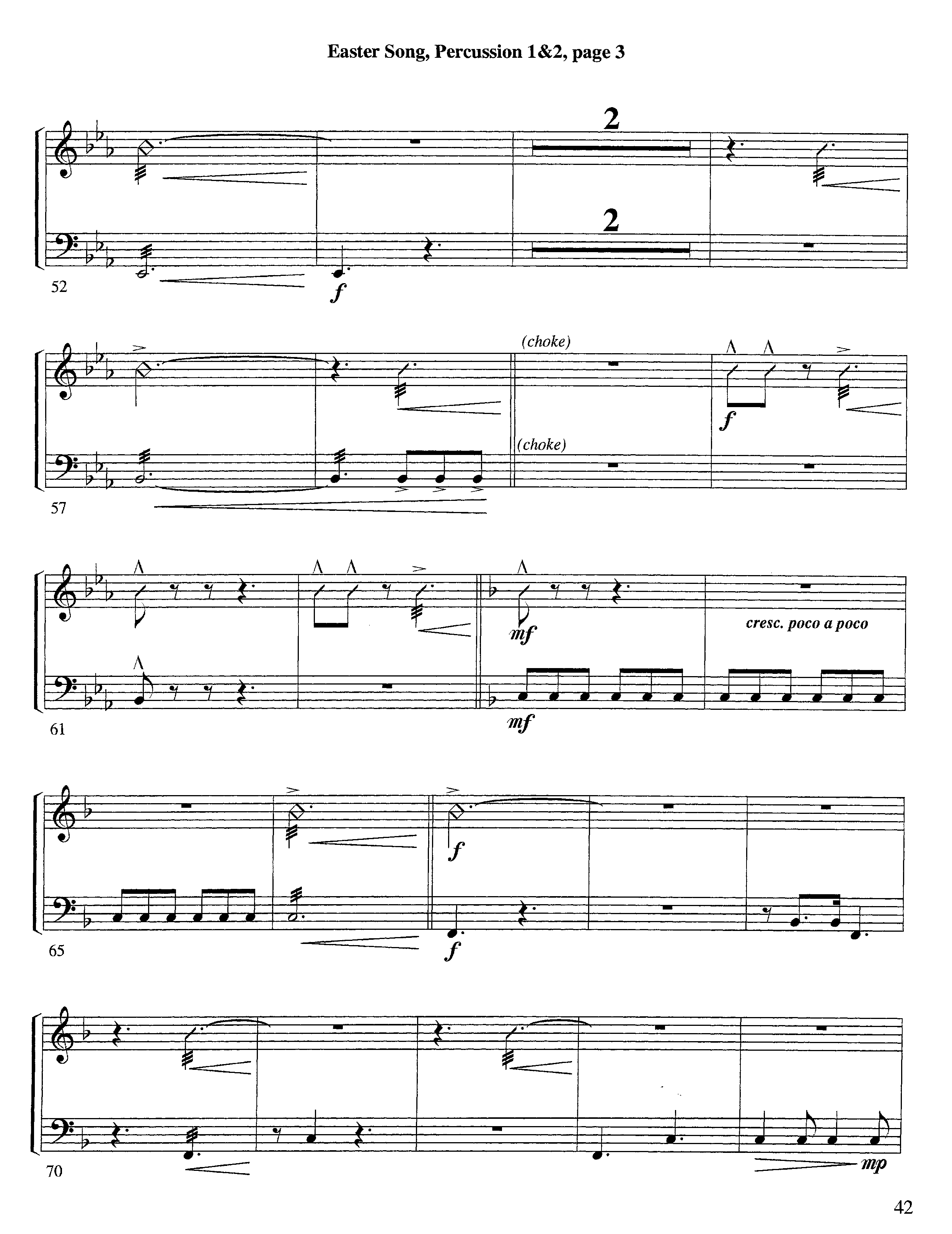 Easter Song (Instrumental) Percussion 1/2 (Lifeway Worship / Arr. Steve Dunn)