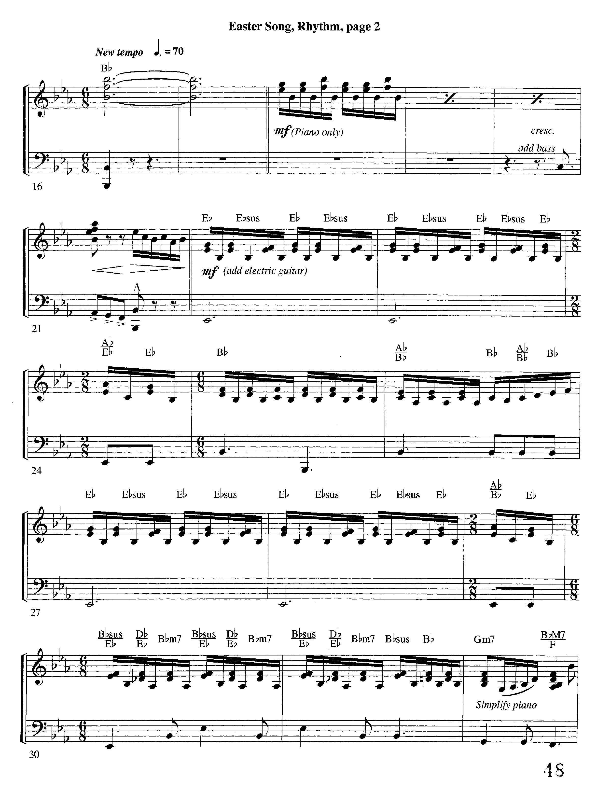 Easter Song (Instrumental) Rhythm Chart (Lifeway Worship / Arr. Steve Dunn)