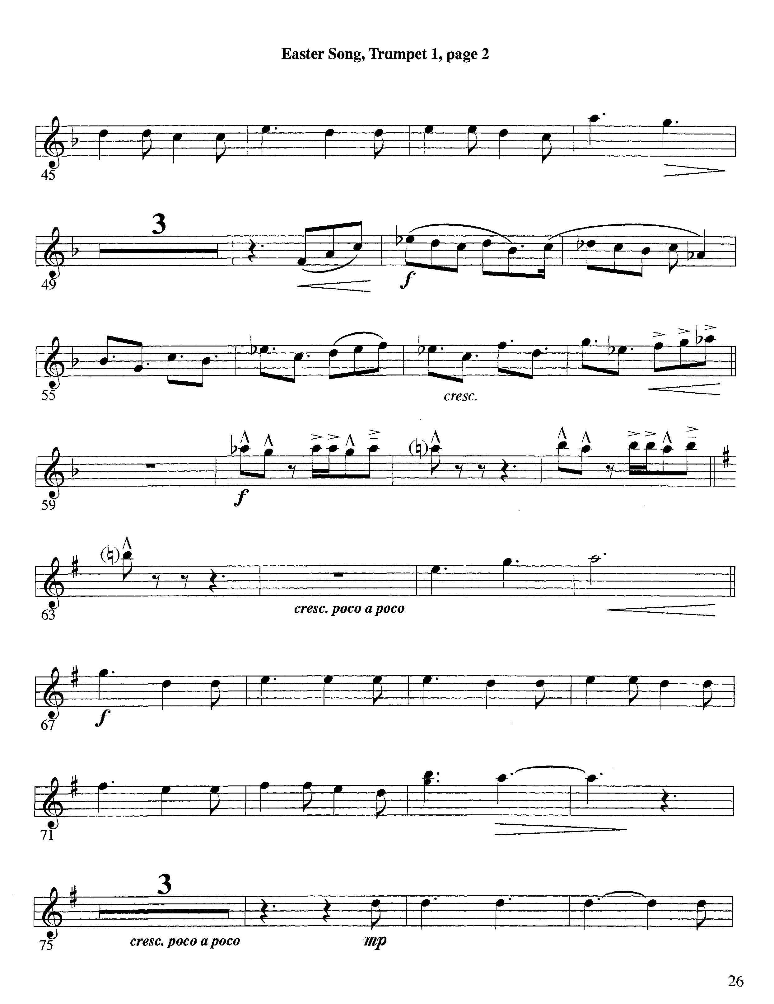 Easter Song (Instrumental) Trumpet 1 (Lifeway Worship / Arr. Steve Dunn)