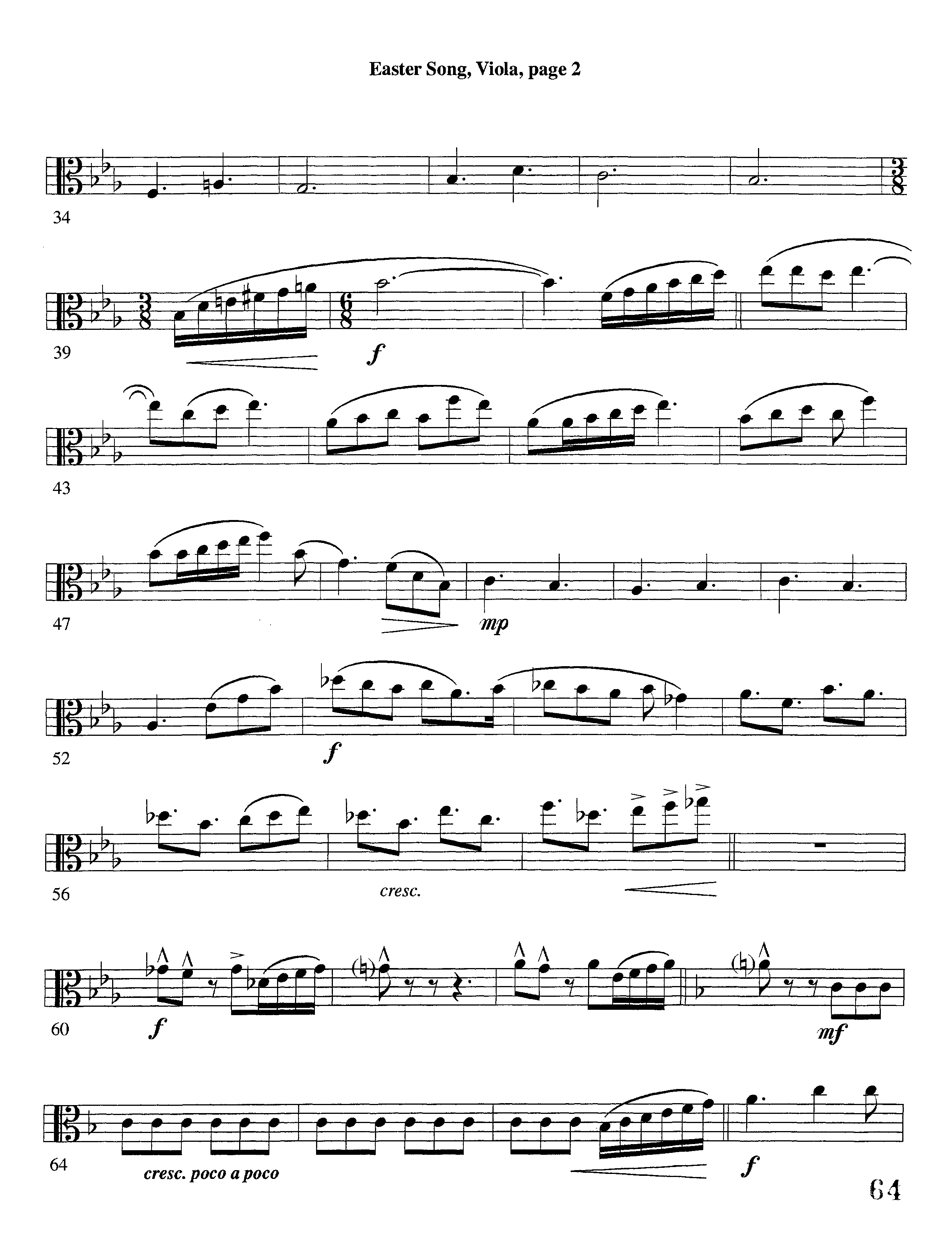 Easter Song (Instrumental) Viola (Lifeway Worship / Arr. Steve Dunn)