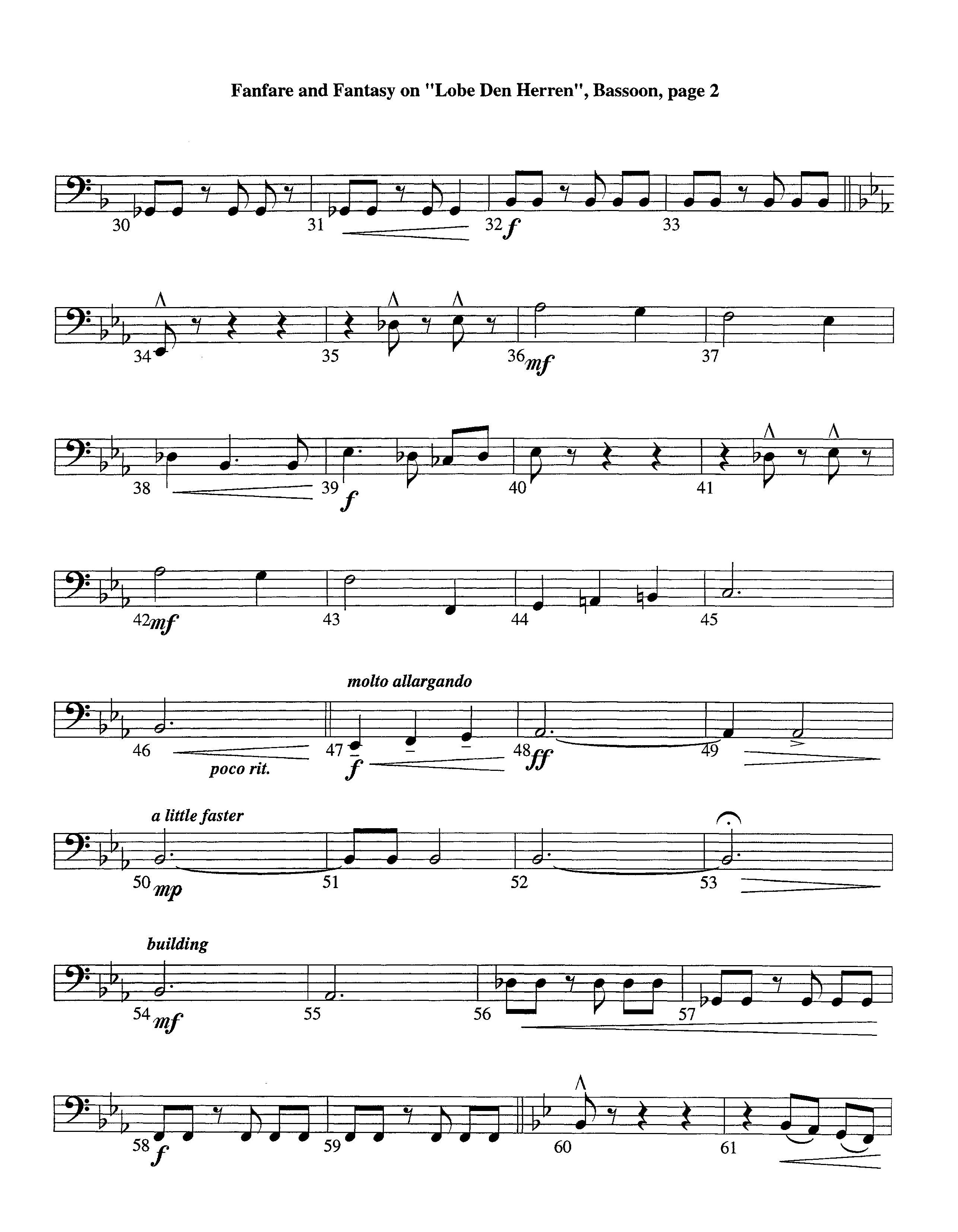 Fanfare and Fantasy on Lobe Den Herren (Instrumental) Bassoon (Lifeway Worship / Arr. Ed Dickinson)