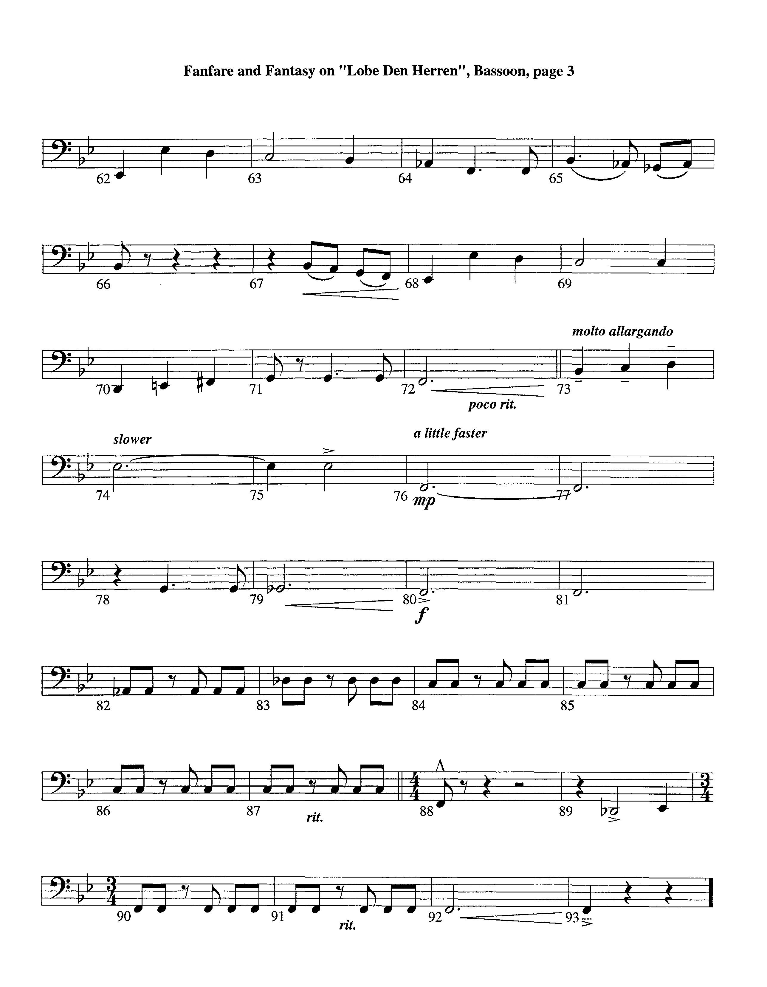 Fanfare and Fantasy on Lobe Den Herren (Instrumental) Bassoon (Lifeway Worship / Arr. Ed Dickinson)