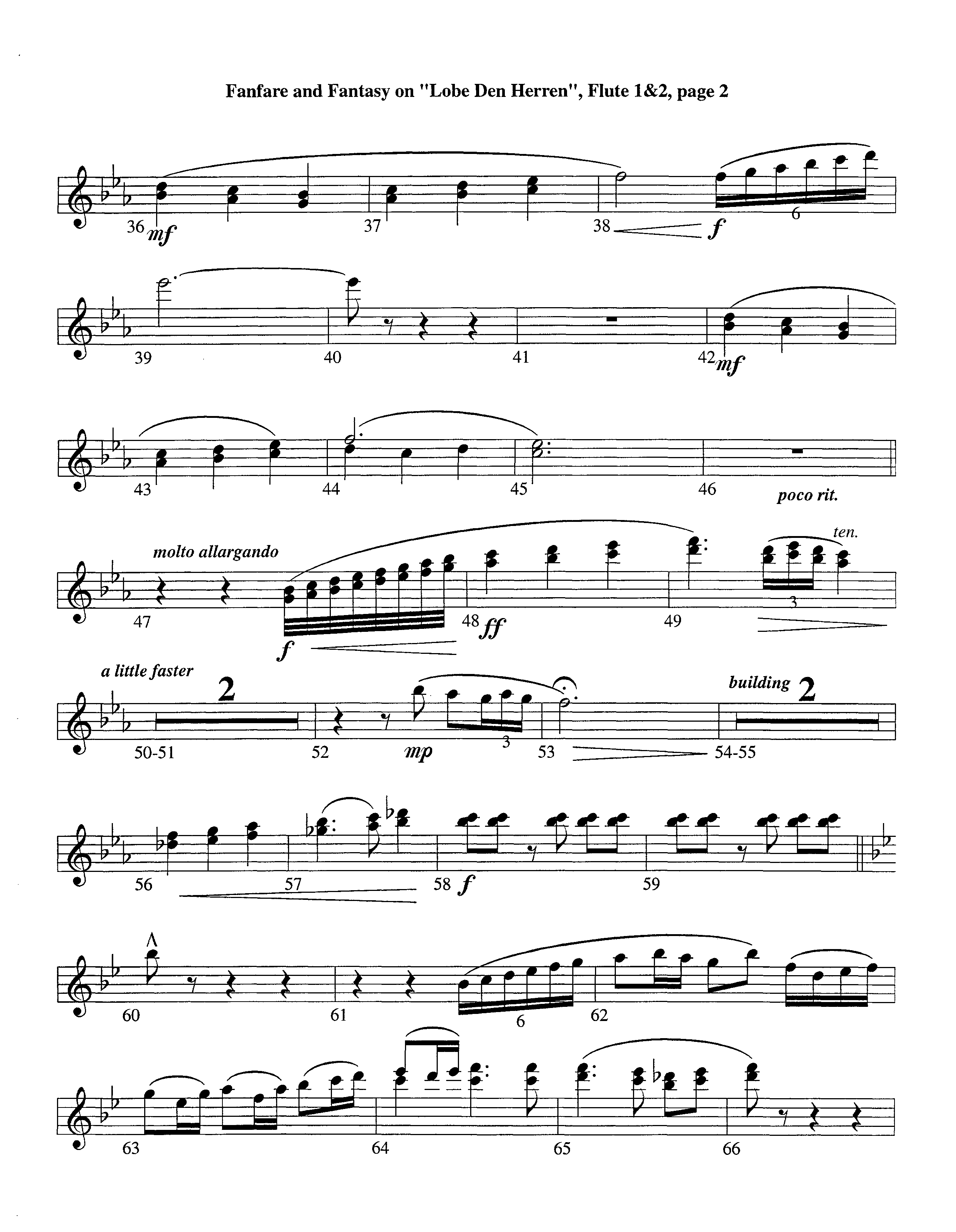 Fanfare and Fantasy on Lobe Den Herren (Instrumental) Flute 1/2 (Lifeway Worship / Arr. Ed Dickinson)