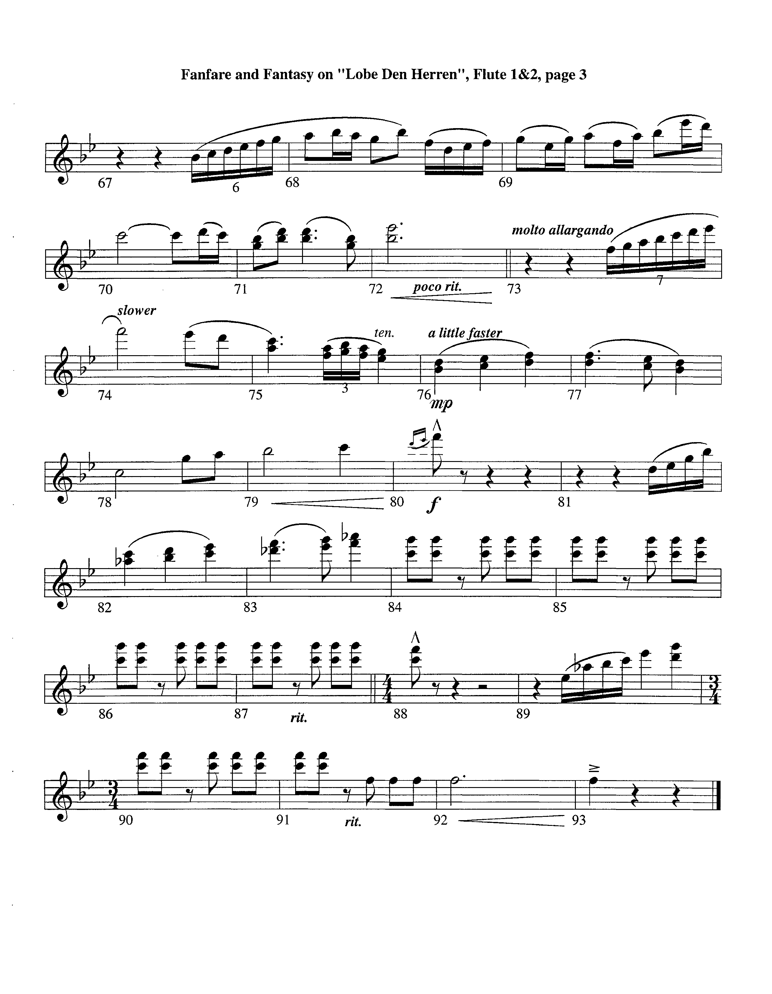 Fanfare and Fantasy on Lobe Den Herren (Instrumental) Flute 1/2 (Lifeway Worship / Arr. Ed Dickinson)