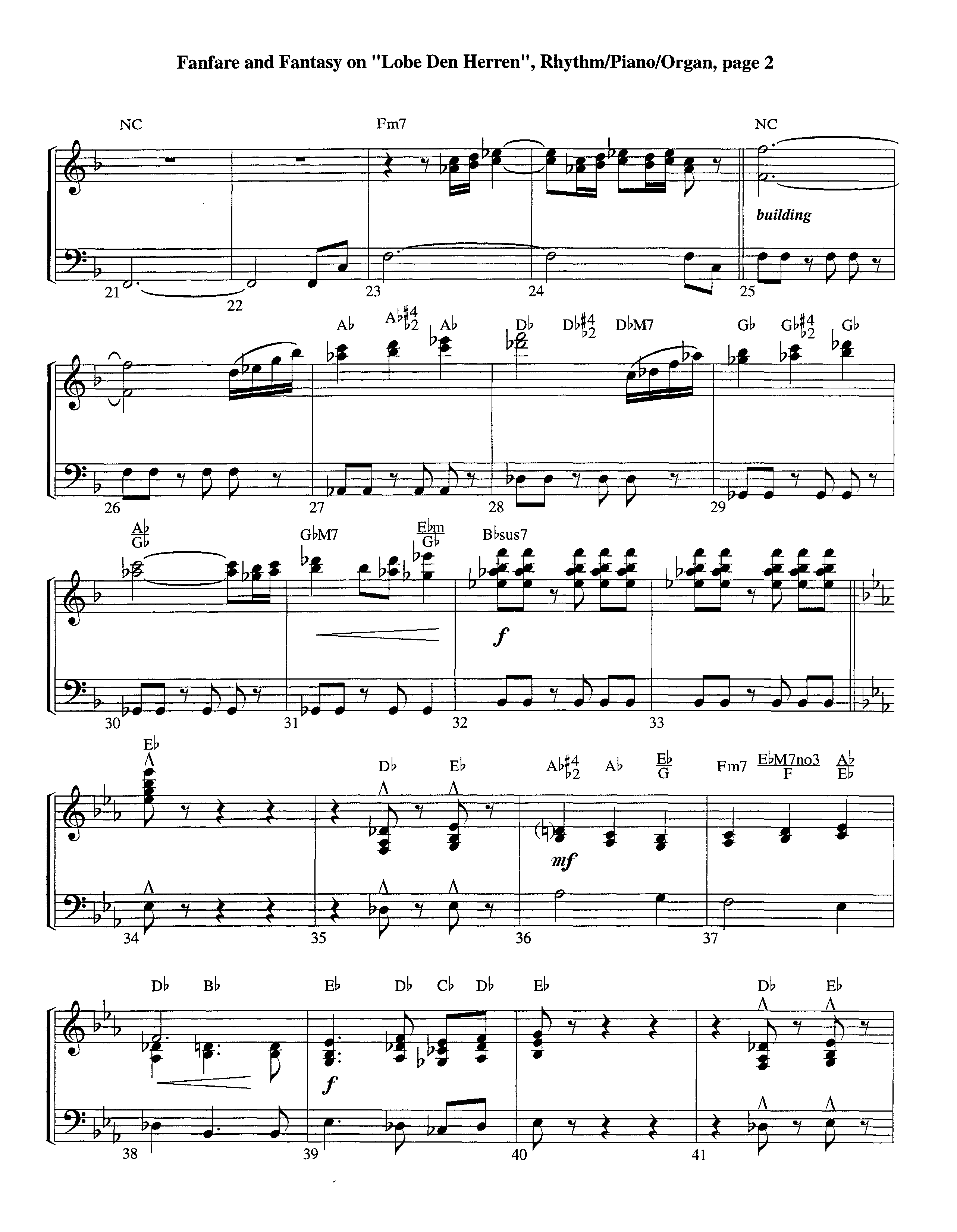 Fanfare and Fantasy on Lobe Den Herren (Instrumental) Keys (Lifeway Worship / Arr. Ed Dickinson)