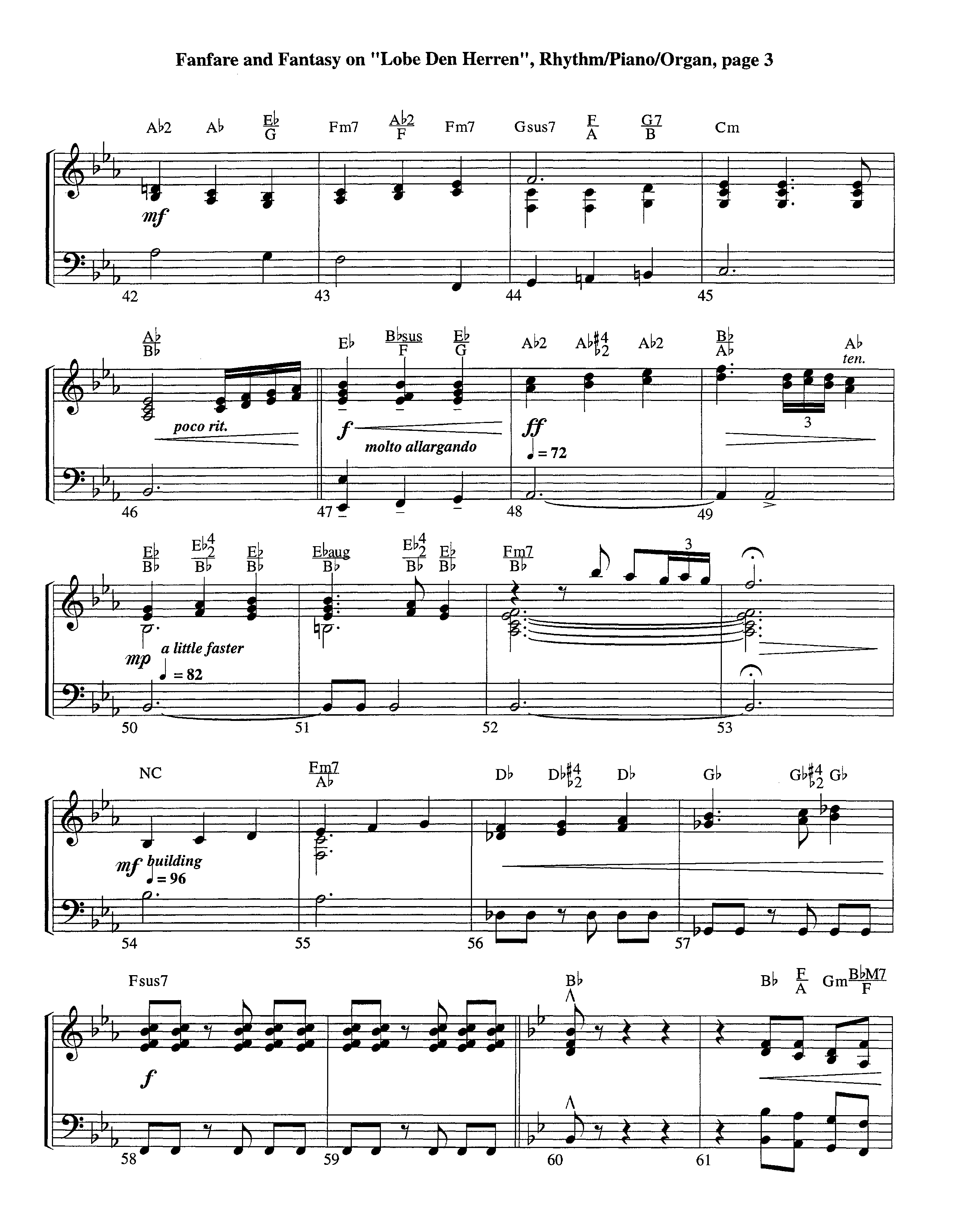 Fanfare and Fantasy on Lobe Den Herren (Instrumental) Keys (Lifeway Worship / Arr. Ed Dickinson)