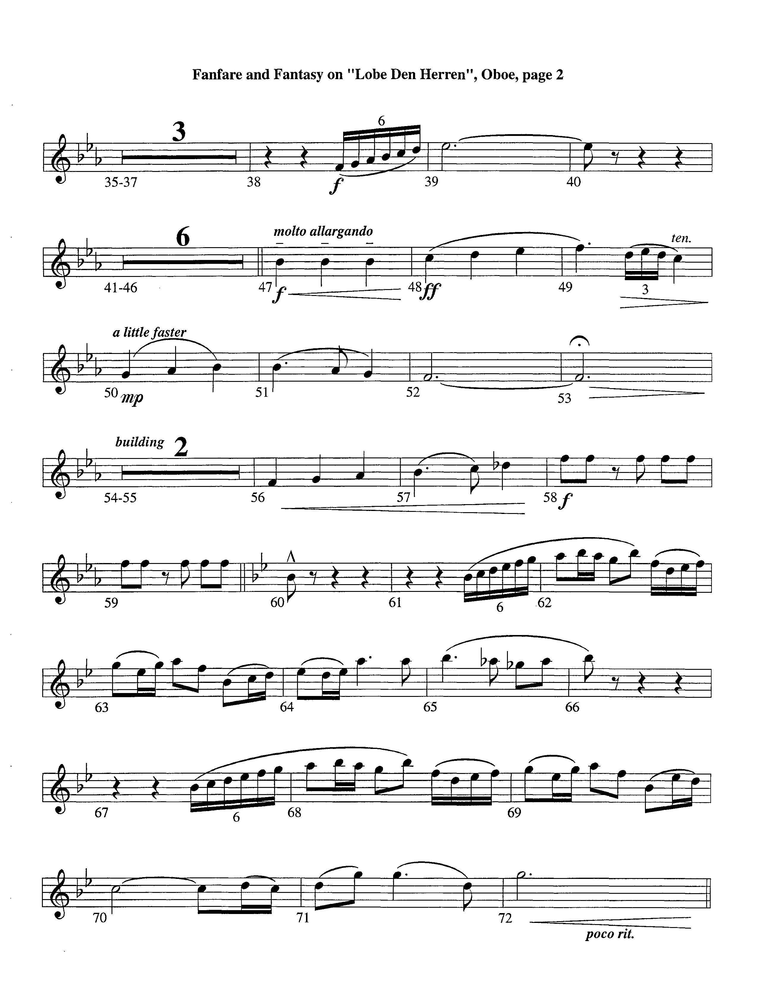 Fanfare and Fantasy on Lobe Den Herren (Instrumental) Oboe (Lifeway Worship / Arr. Ed Dickinson)