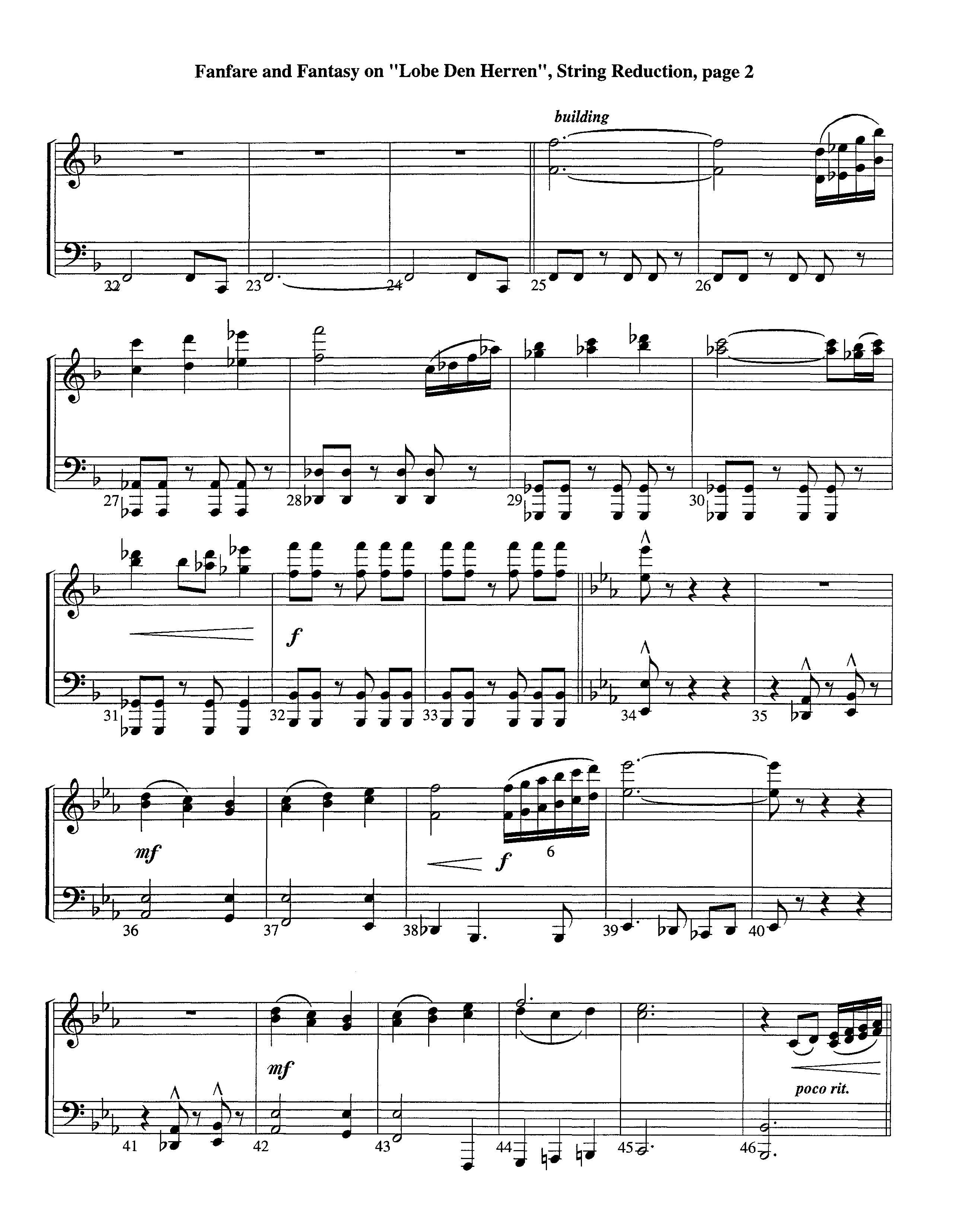 Fanfare and Fantasy on Lobe Den Herren (Instrumental) String Reduction (Lifeway Worship / Arr. Ed Dickinson)