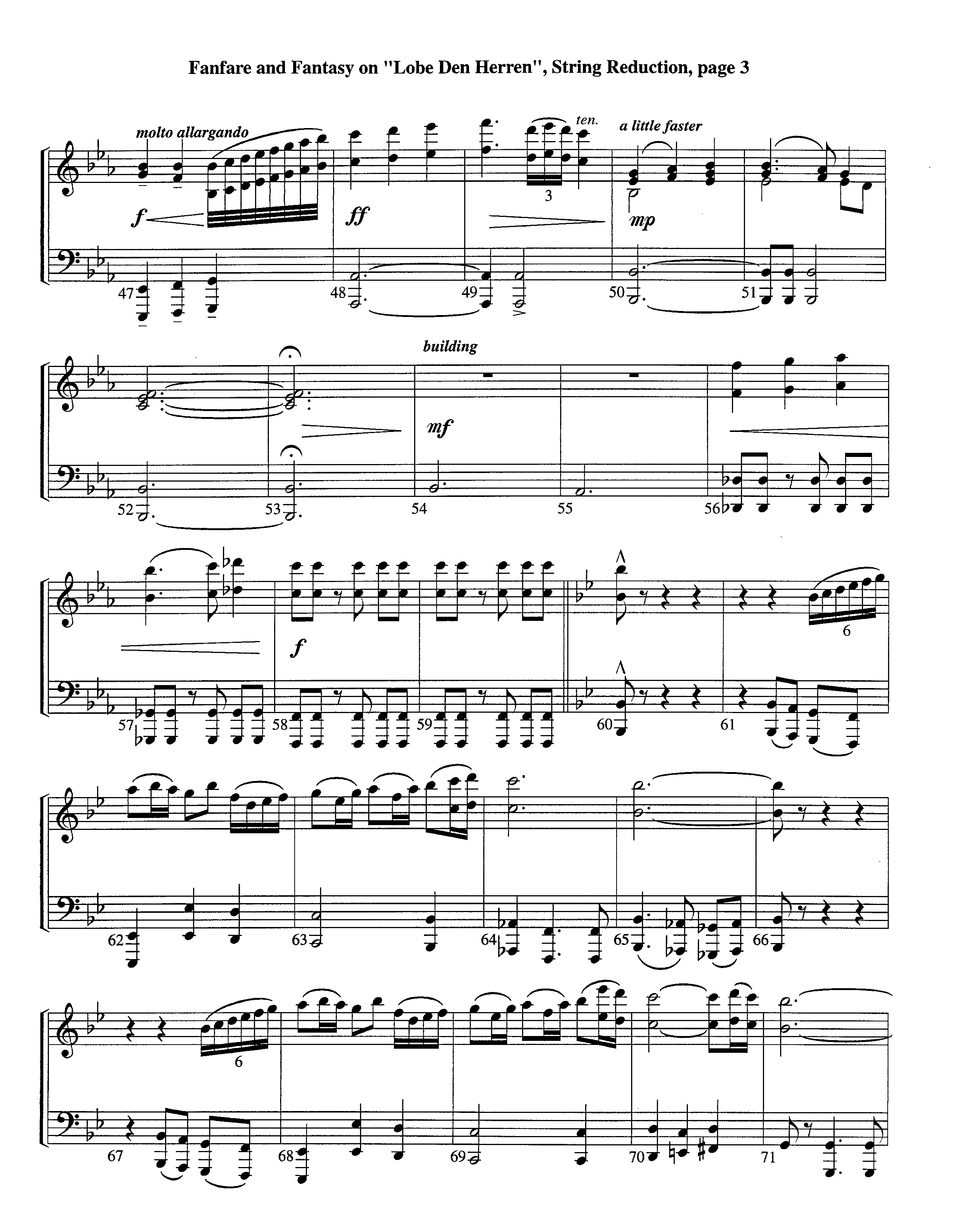 Fanfare and Fantasy on Lobe Den Herren (Instrumental) String Reduction (Lifeway Worship / Arr. Ed Dickinson)