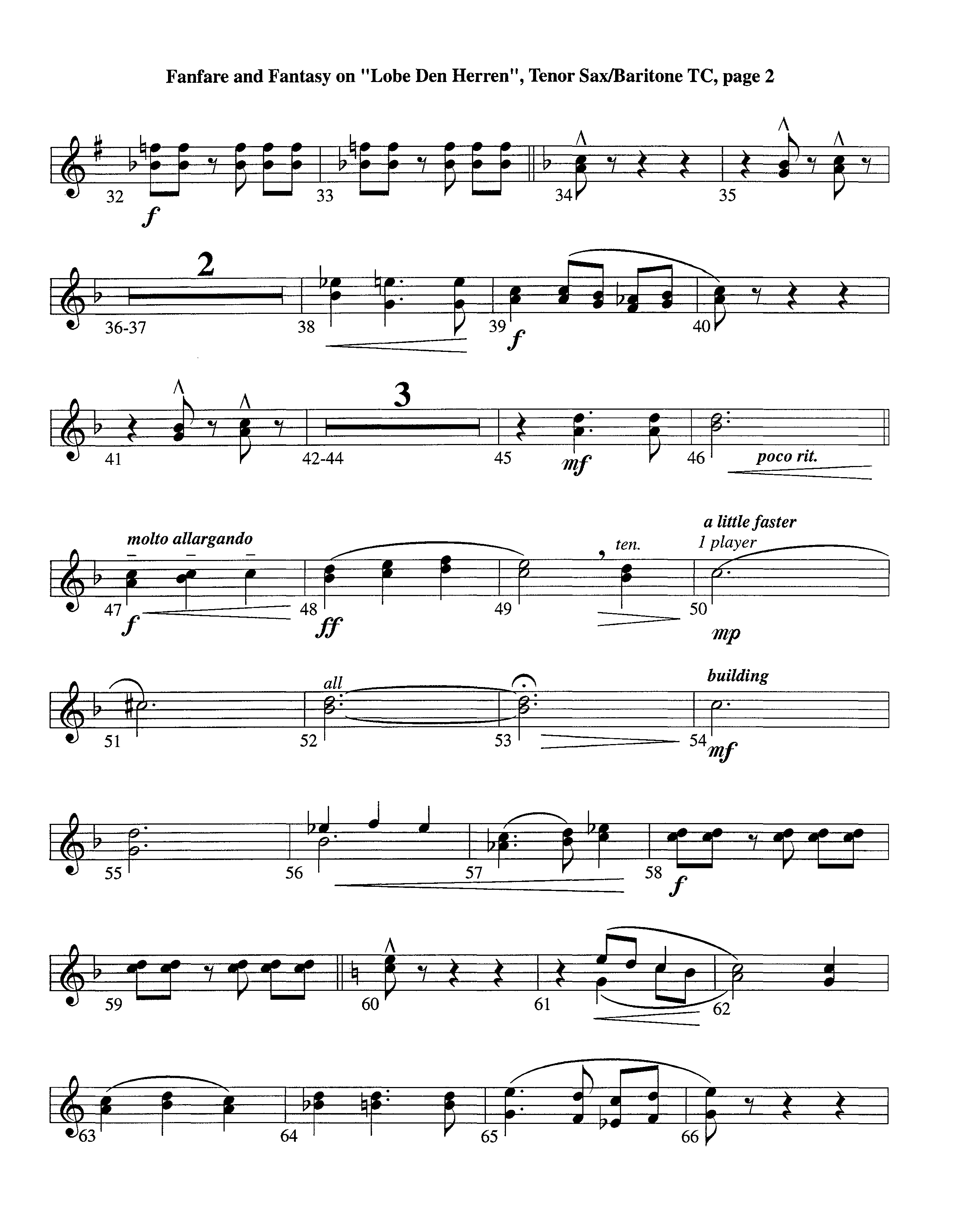 Fanfare and Fantasy on Lobe Den Herren (Instrumental) Tenor Sax/Baritone T.C. (Lifeway Worship / Arr. Ed Dickinson)