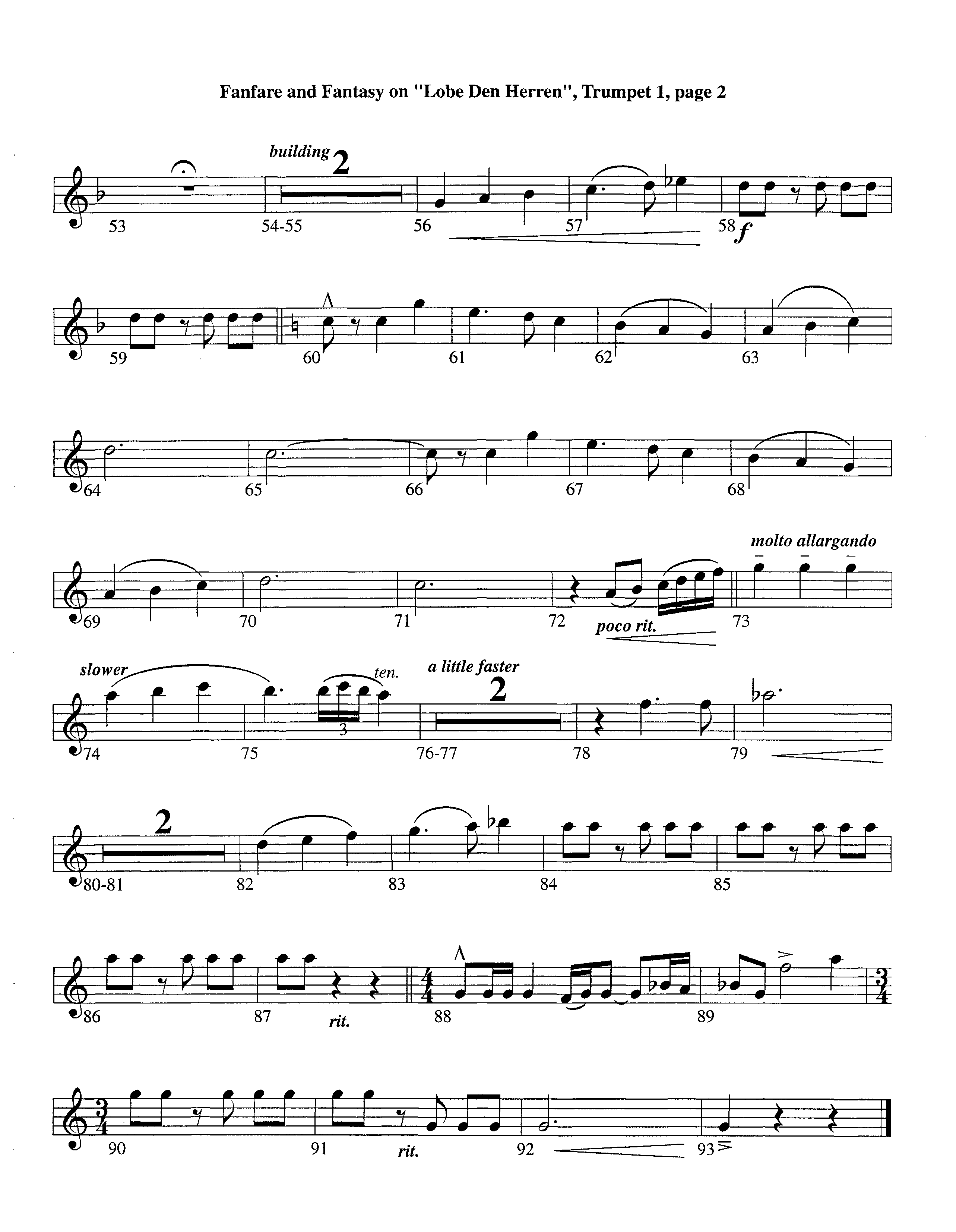 Fanfare and Fantasy on Lobe Den Herren (Instrumental) Trumpet 1 (Lifeway Worship / Arr. Ed Dickinson)