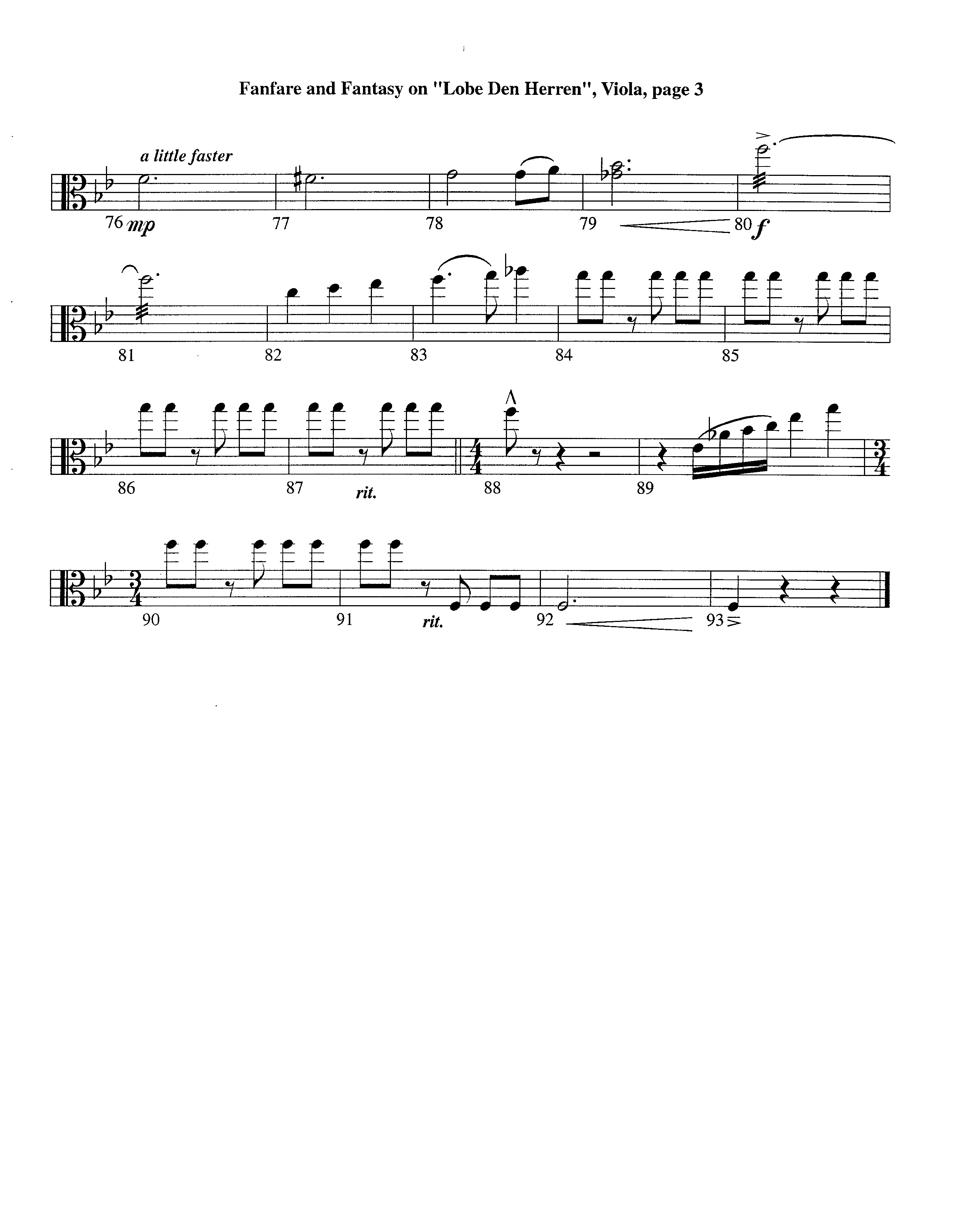 Fanfare and Fantasy on Lobe Den Herren (Instrumental) Viola (Lifeway Worship / Arr. Ed Dickinson)