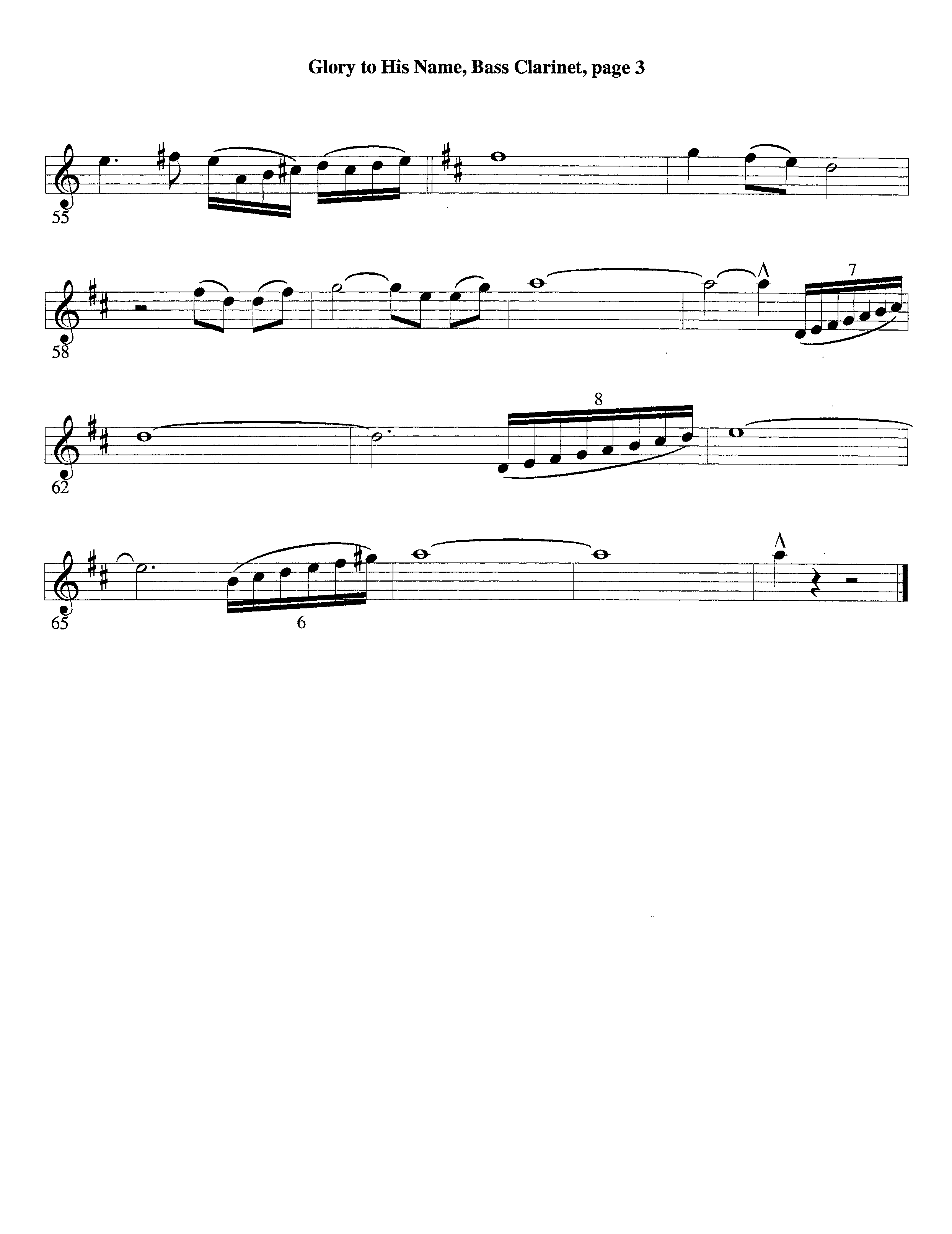Glory To His Name (Instrumental) Bass Clarinet (Lifeway Worship / Arr. Richard Kingsmore)
