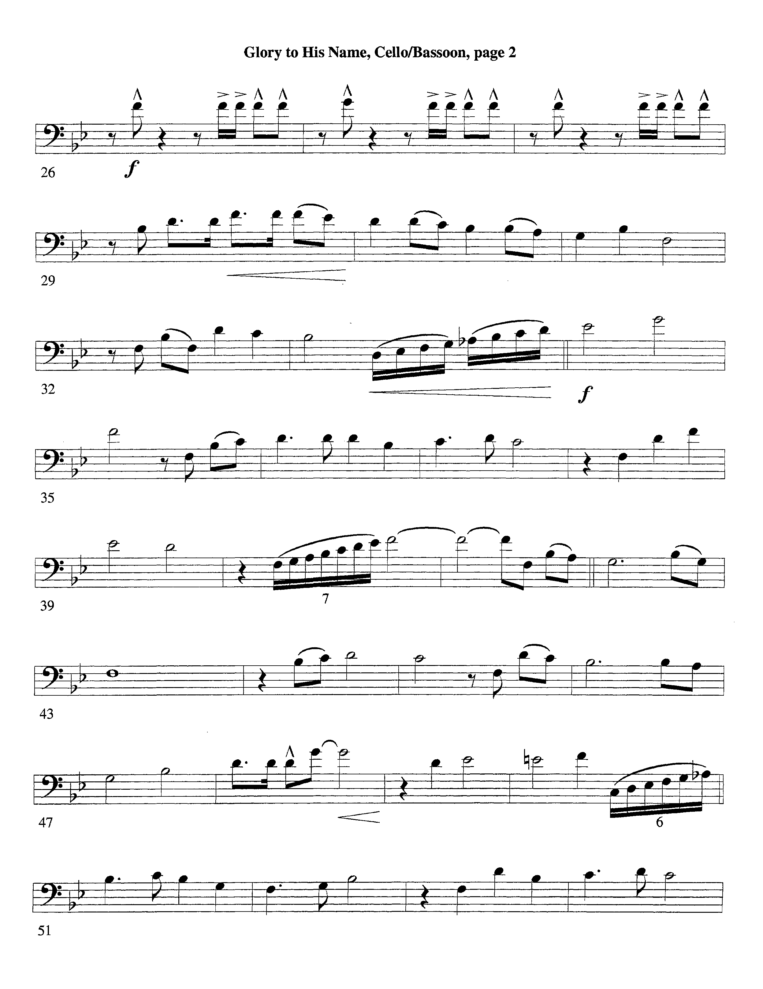 Glory To His Name (Instrumental) Cello (Lifeway Worship / Arr. Richard Kingsmore)