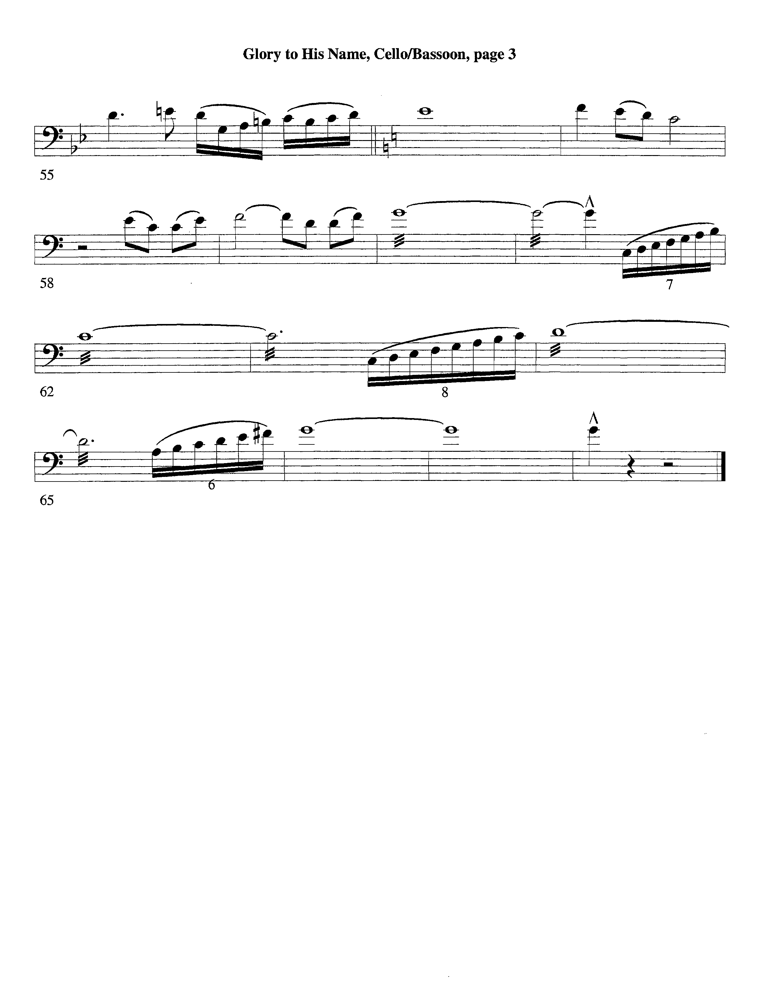 Glory To His Name (Instrumental) Cello (Lifeway Worship / Arr. Richard Kingsmore)