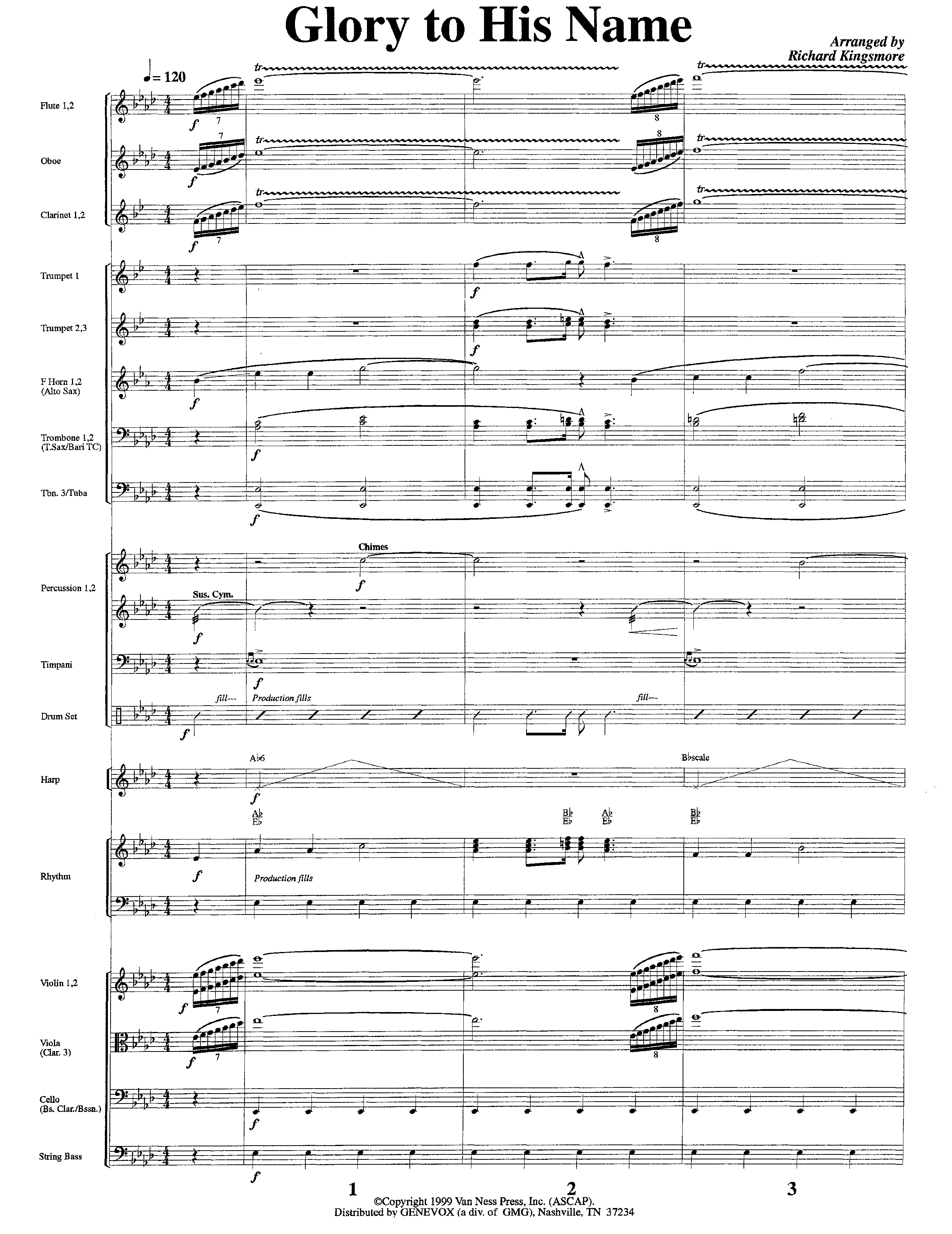 Glory To His Name (Instrumental) Orchestration (Lifeway Worship / Arr. Richard Kingsmore)