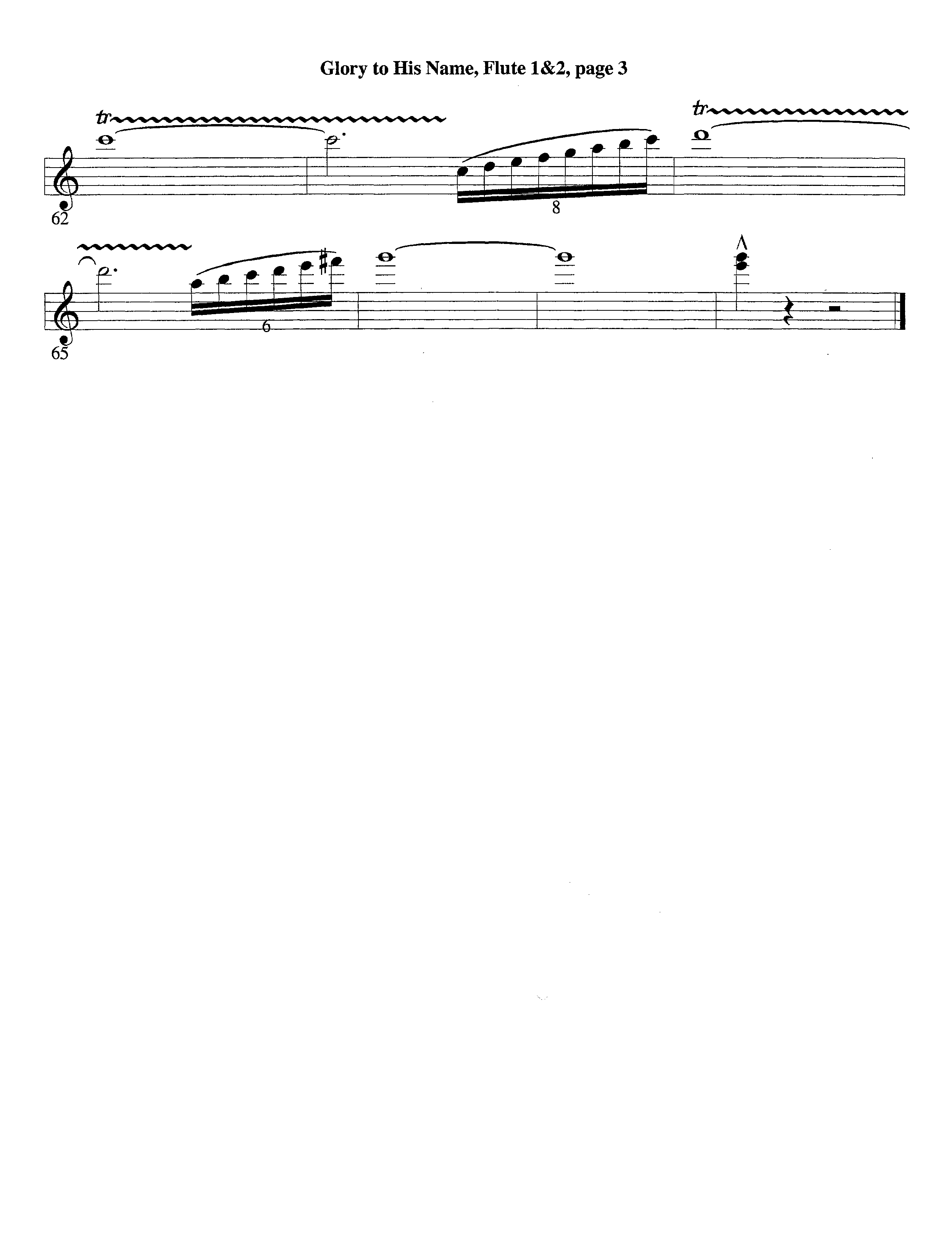 Glory To His Name (Instrumental) Flute 1/2 (Lifeway Worship / Arr. Richard Kingsmore)