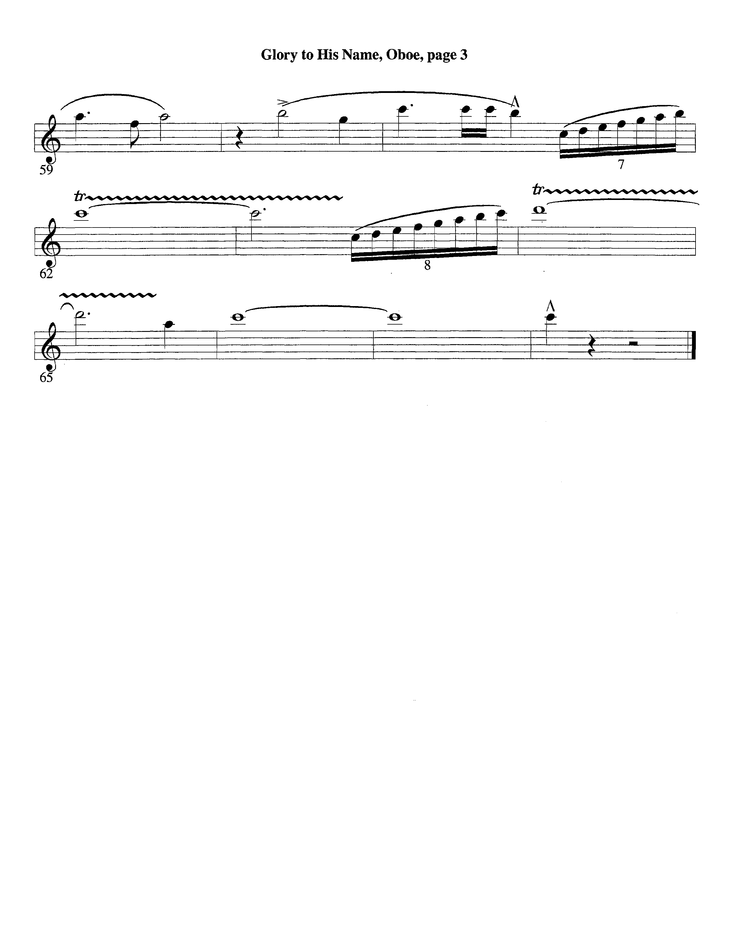 Glory To His Name (Instrumental) Oboe (Lifeway Worship / Arr. Richard Kingsmore)