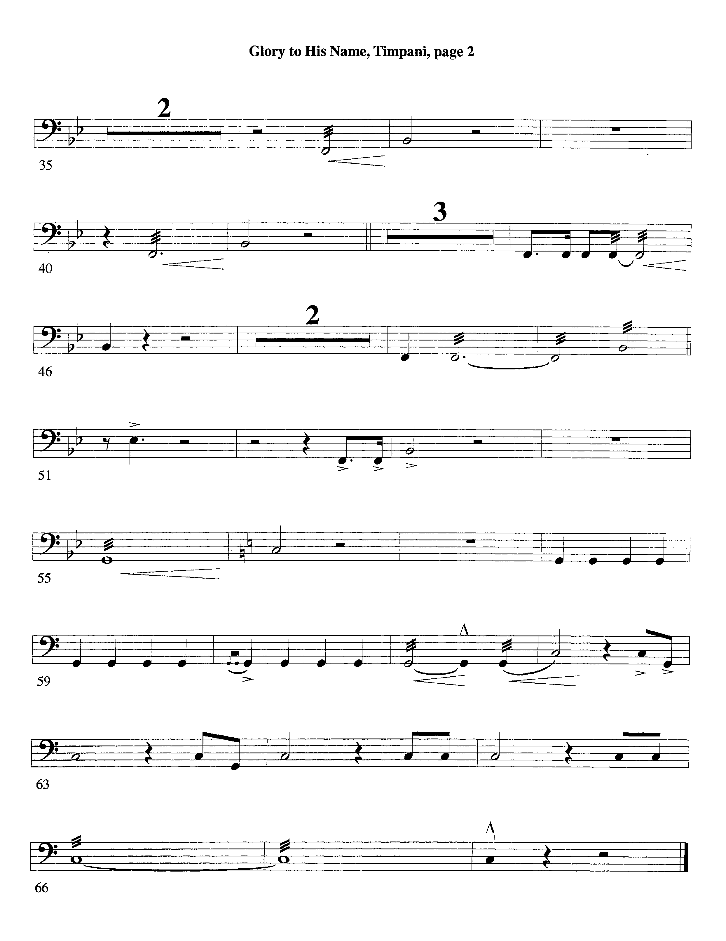 Glory To His Name (Instrumental) Timpani (Lifeway Worship / Arr. Richard Kingsmore)