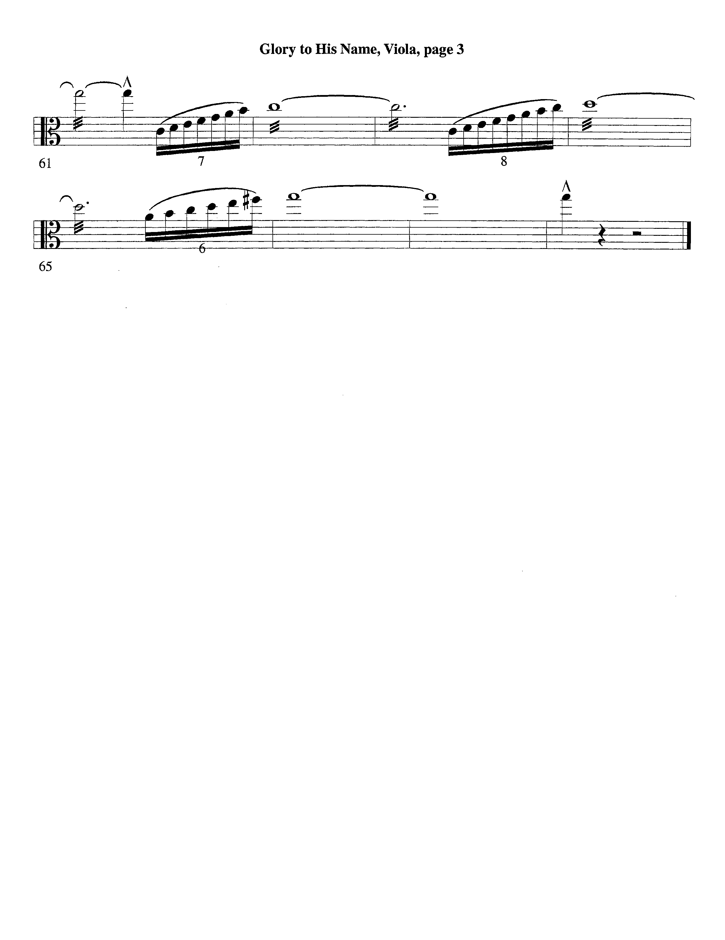 Glory To His Name (Instrumental) Viola (Lifeway Worship / Arr. Richard Kingsmore)