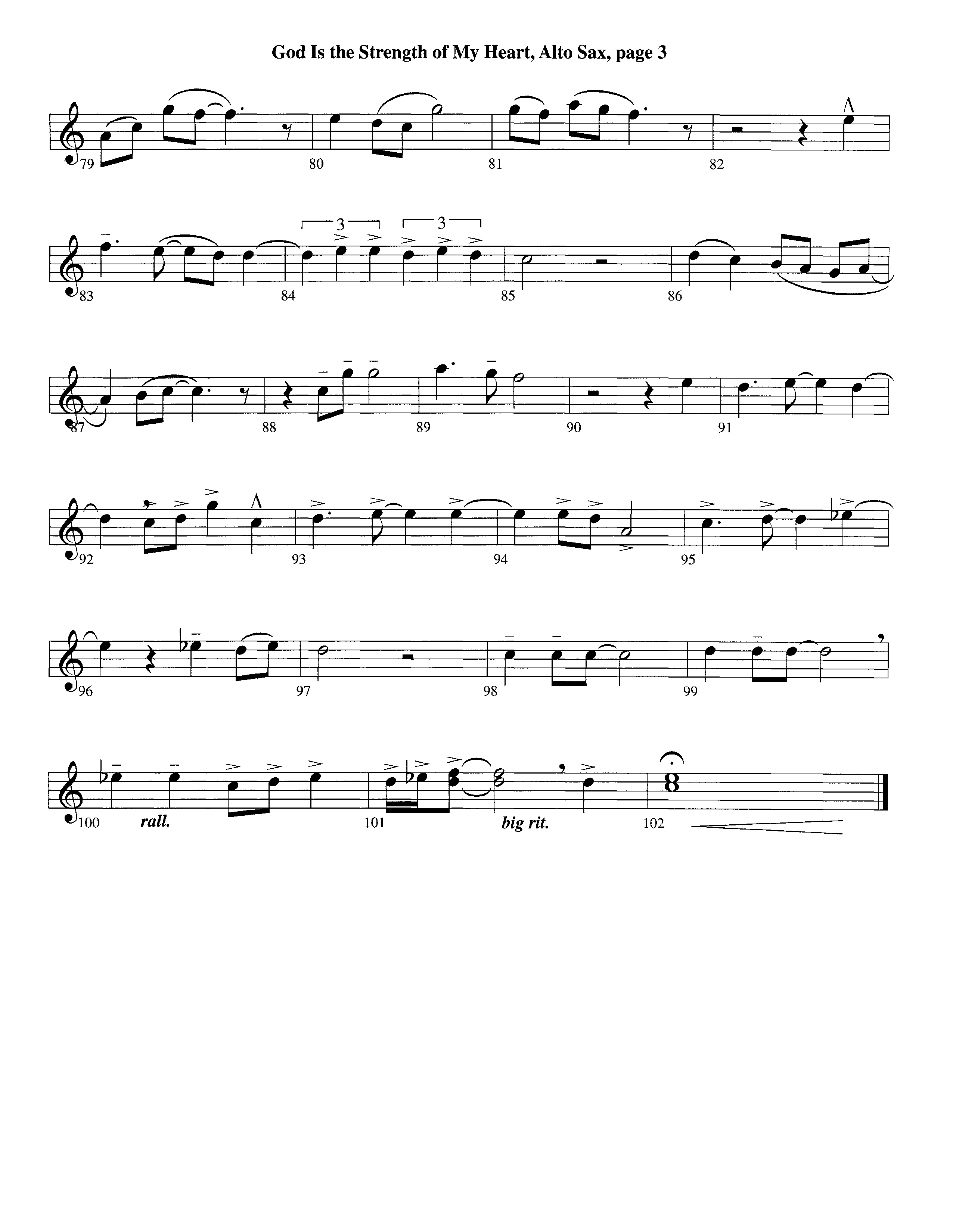 God Is The Strength Of My Heart (Instrumental) Alto Sax (Lifeway Worship / Arr. Steve Dunn)