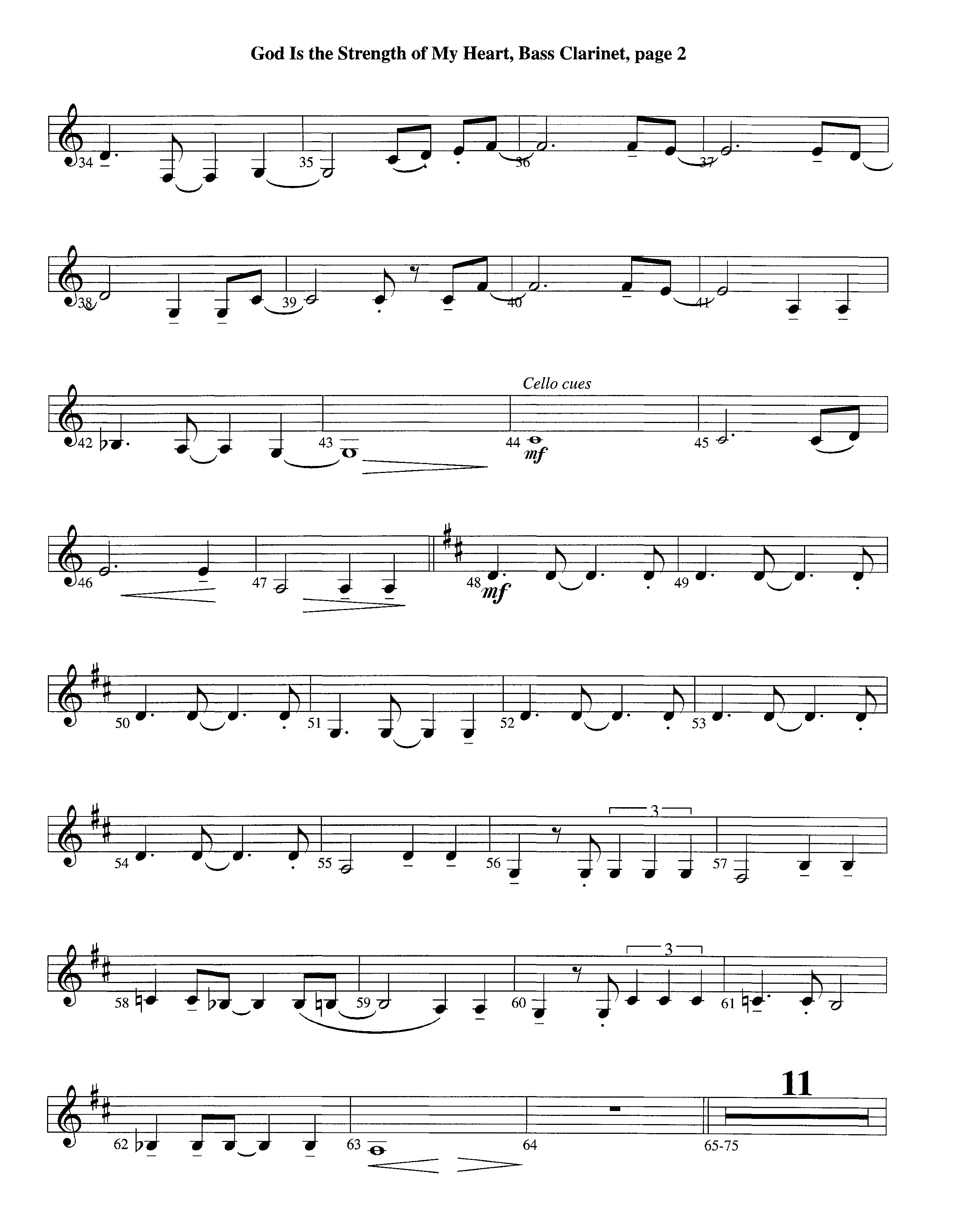 God Is The Strength Of My Heart (Instrumental) Bass Clarinet (Lifeway Worship / Arr. Steve Dunn)