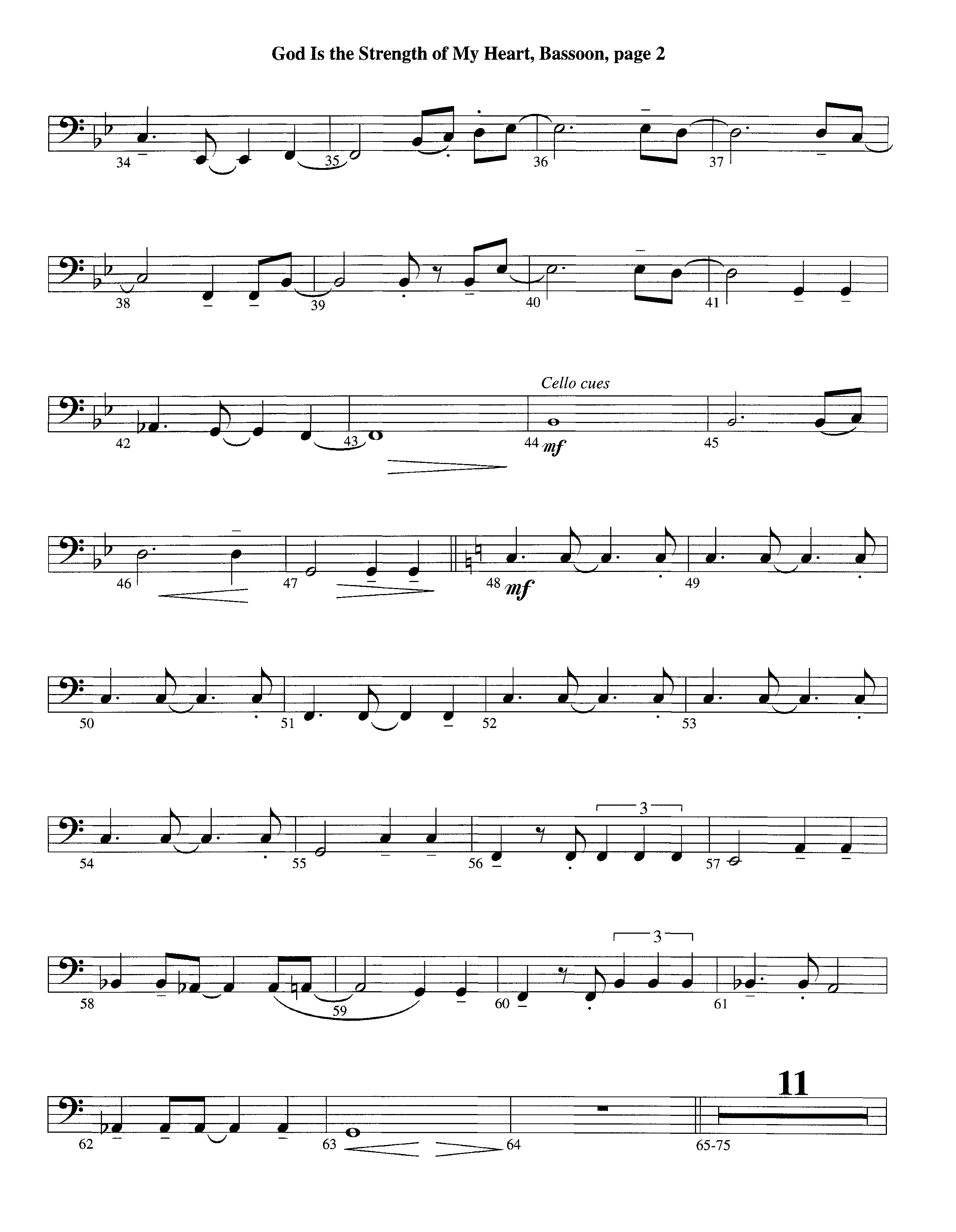 God Is The Strength Of My Heart (Instrumental) Bassoon (Lifeway Worship / Arr. Steve Dunn)