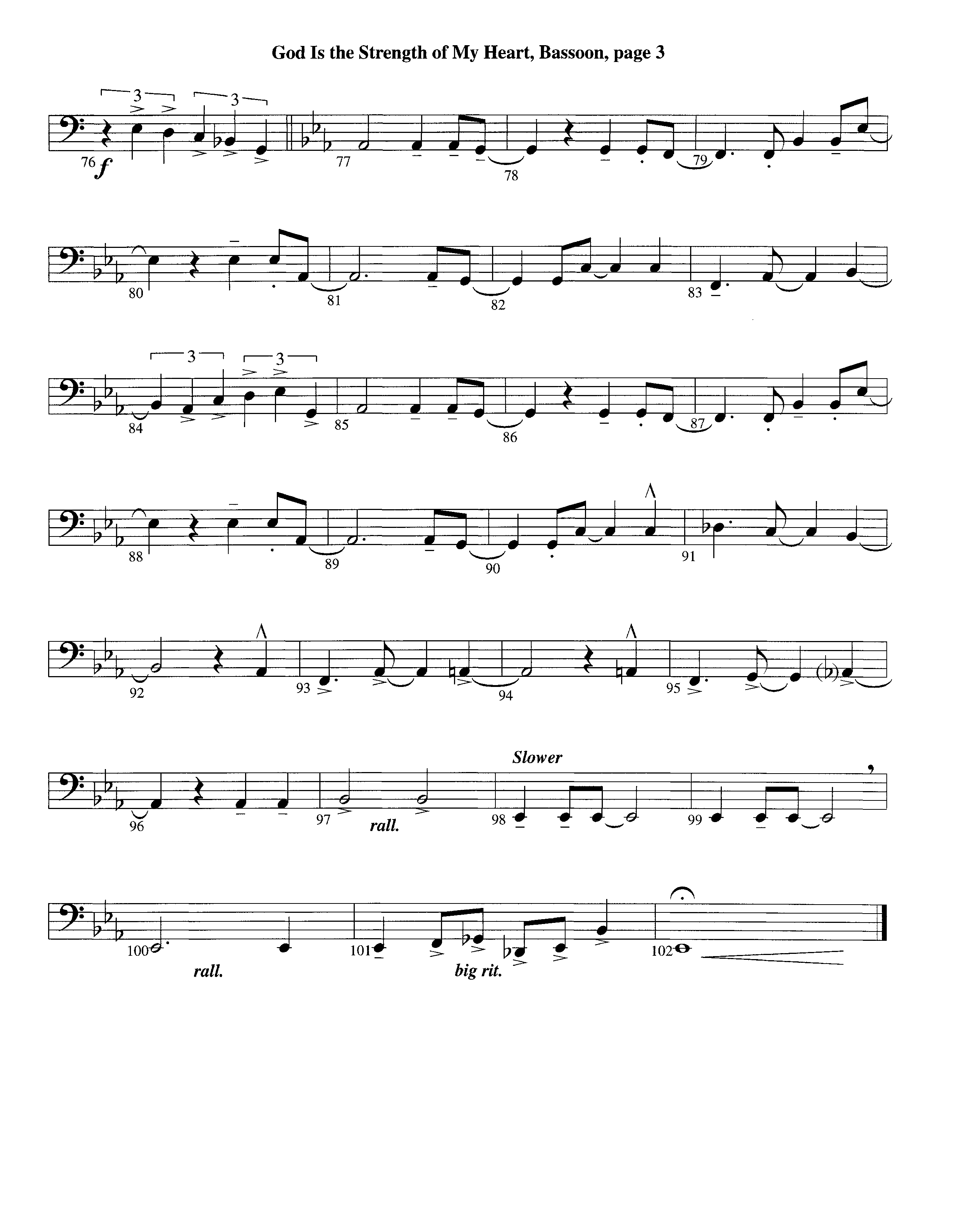 God Is The Strength Of My Heart (Instrumental) Bassoon (Lifeway Worship / Arr. Steve Dunn)