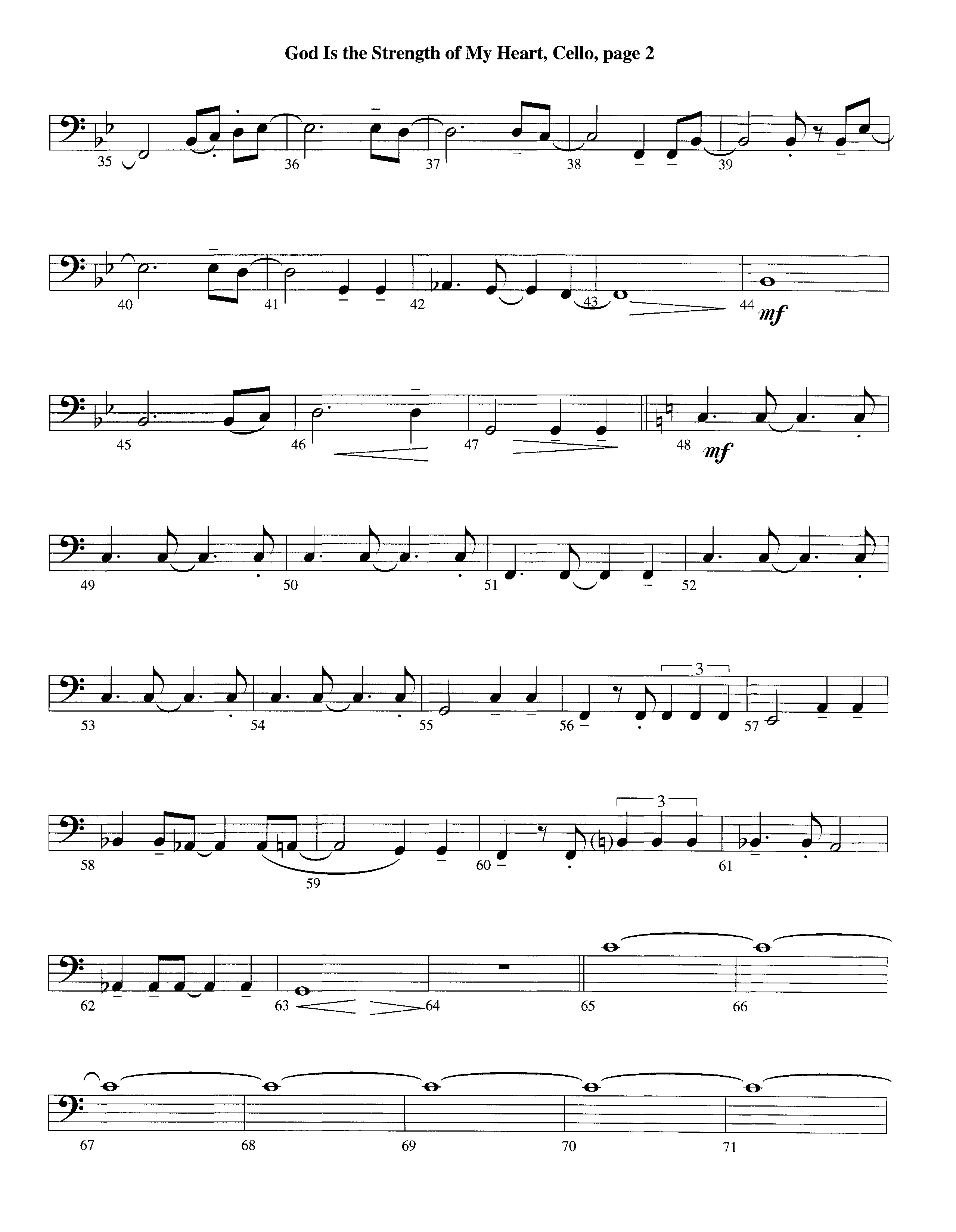 God Is The Strength Of My Heart (Instrumental) Cello (Lifeway Worship / Arr. Steve Dunn)