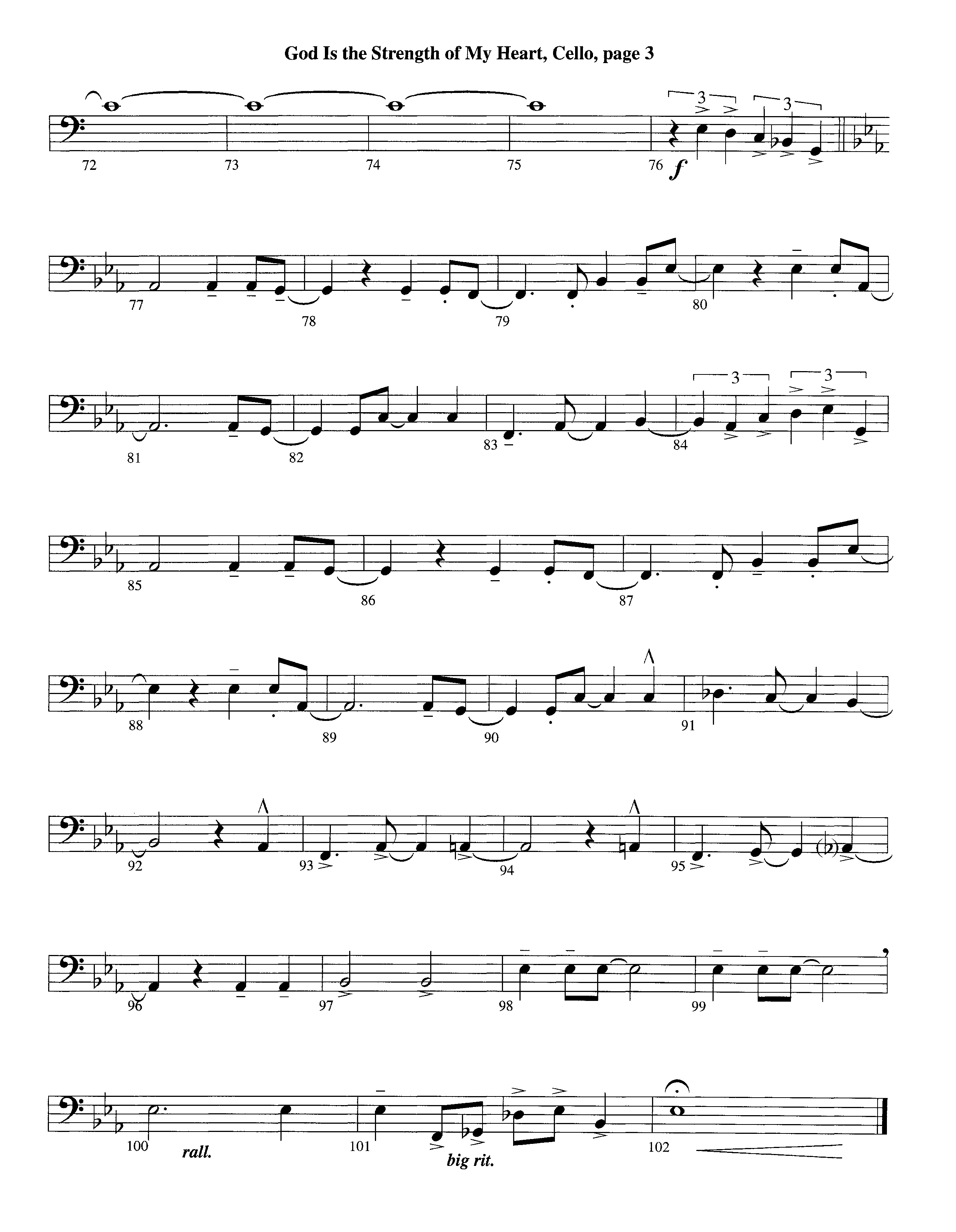 God Is The Strength Of My Heart (Instrumental) Cello (Lifeway Worship / Arr. Steve Dunn)