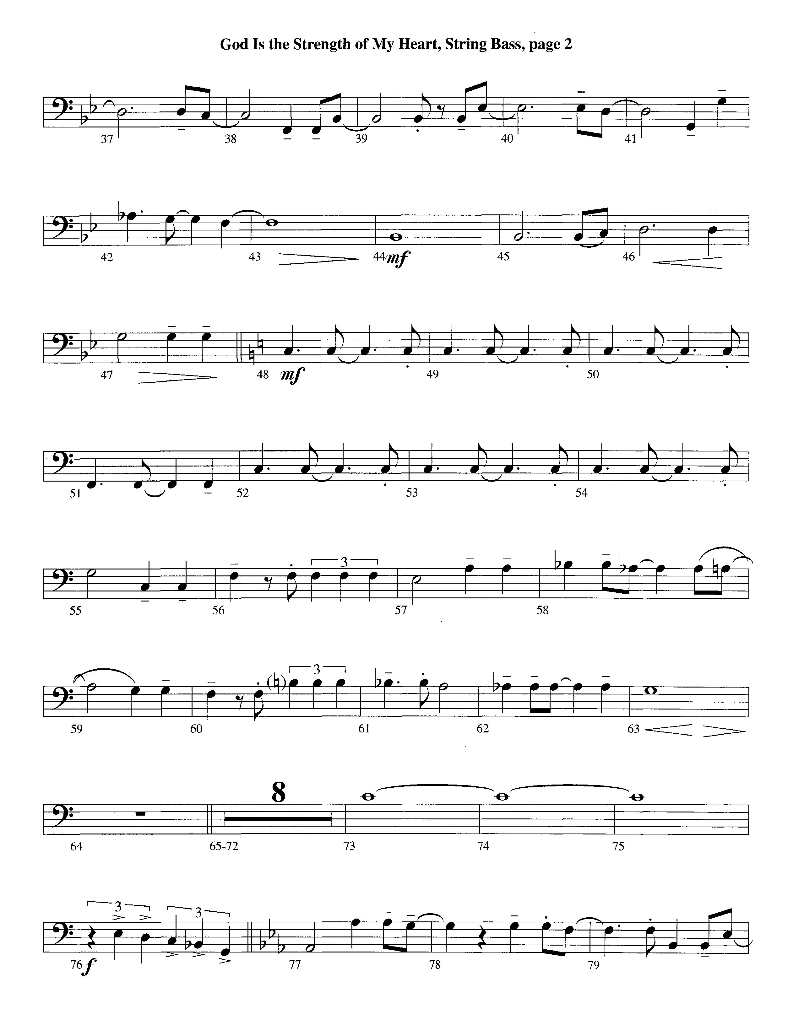 God Is The Strength Of My Heart (Instrumental) Double Bass (Lifeway Worship / Arr. Steve Dunn)