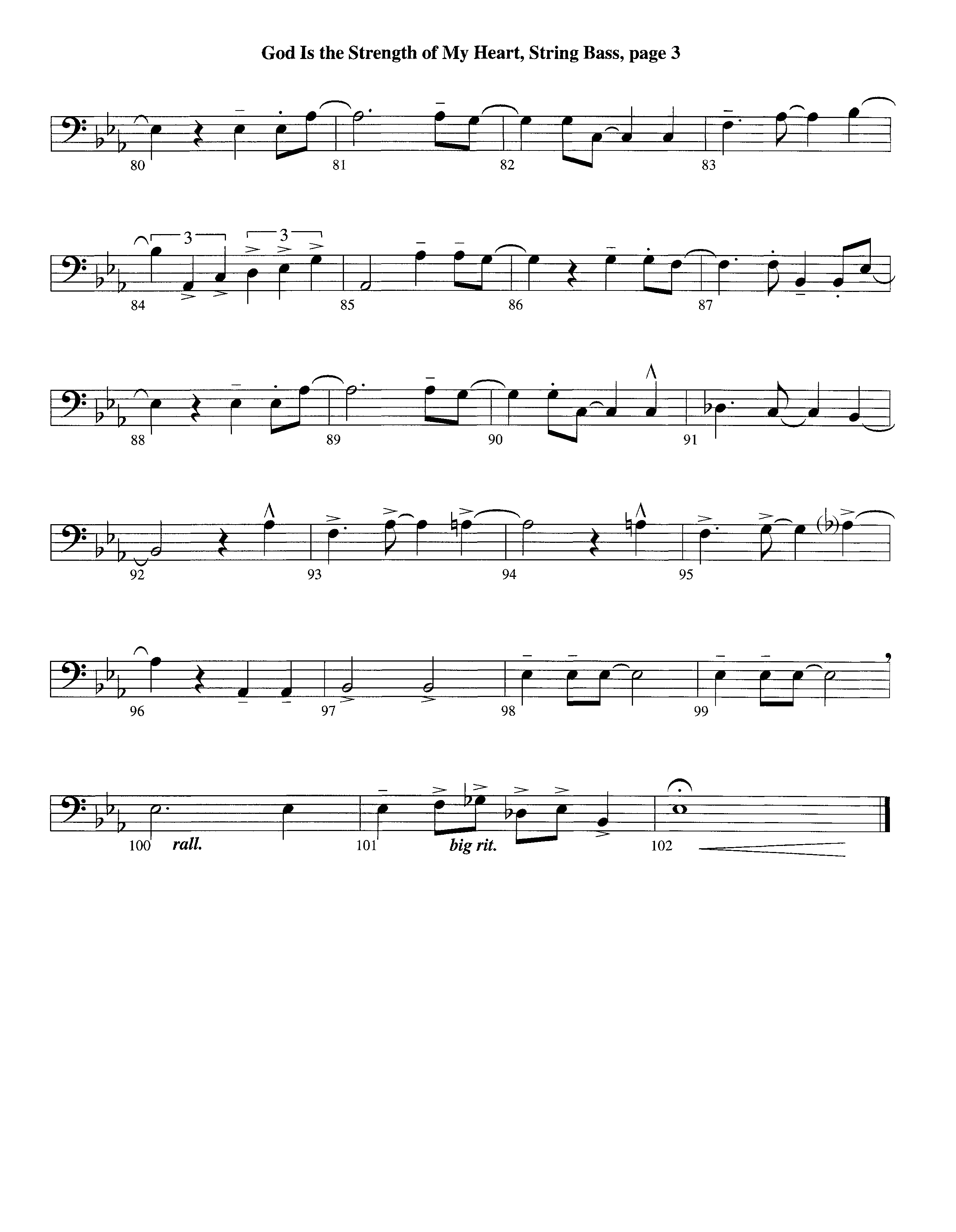 God Is The Strength Of My Heart (Instrumental) Double Bass (Lifeway Worship / Arr. Steve Dunn)