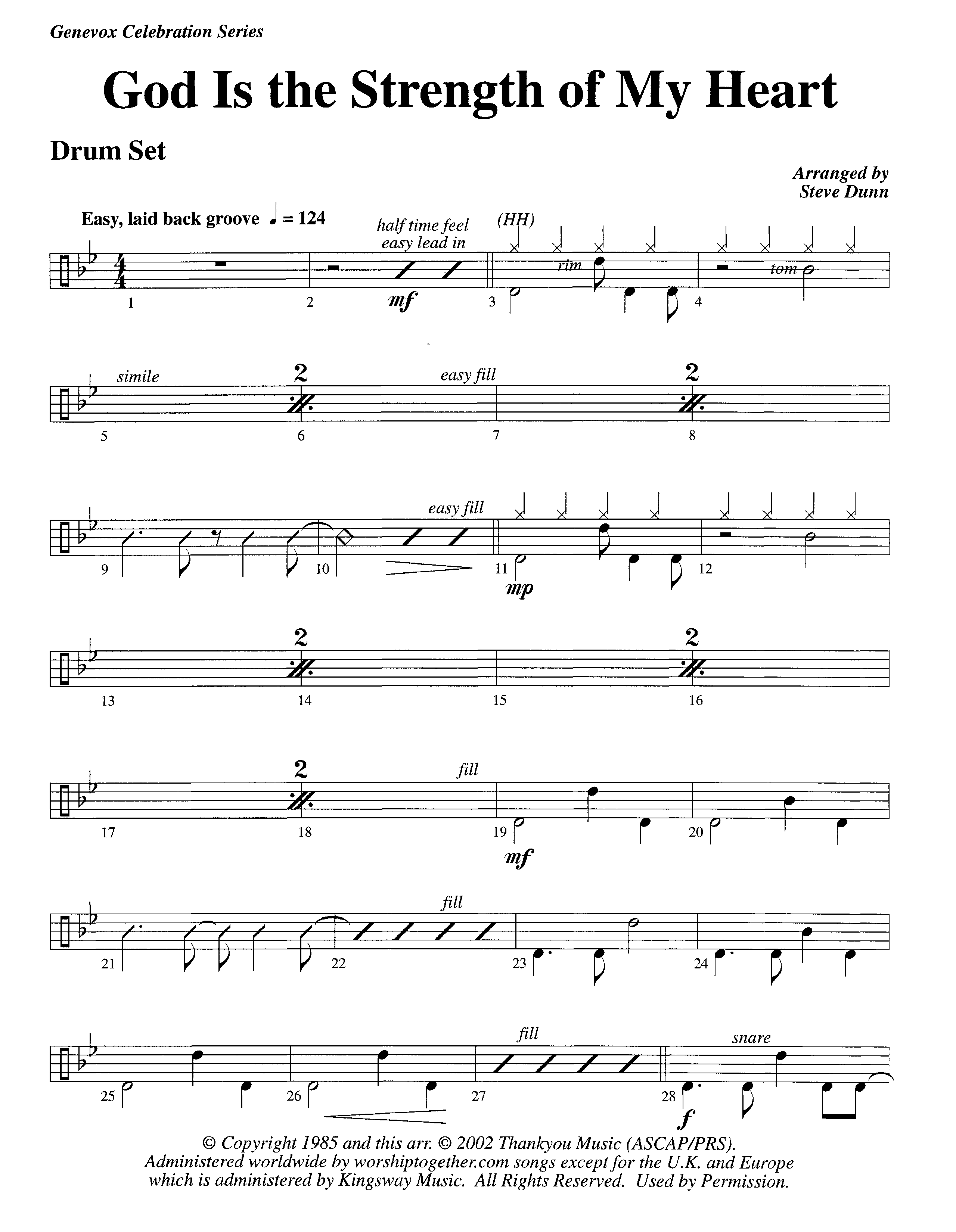 God Is The Strength Of My Heart (Instrumental) Drum Set (Lifeway Worship / Arr. Steve Dunn)