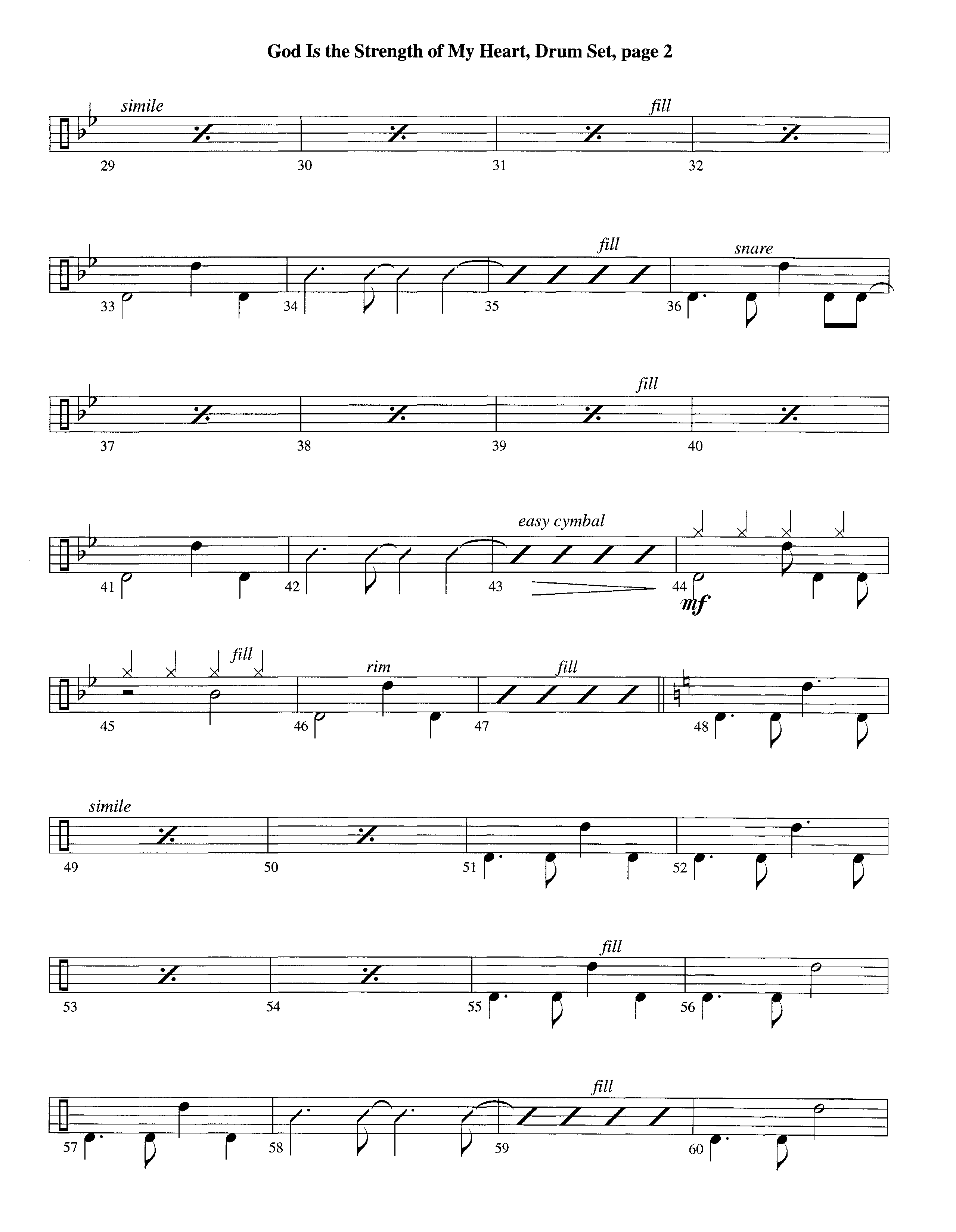 God Is The Strength Of My Heart (Instrumental) Drum Set (Lifeway Worship / Arr. Steve Dunn)