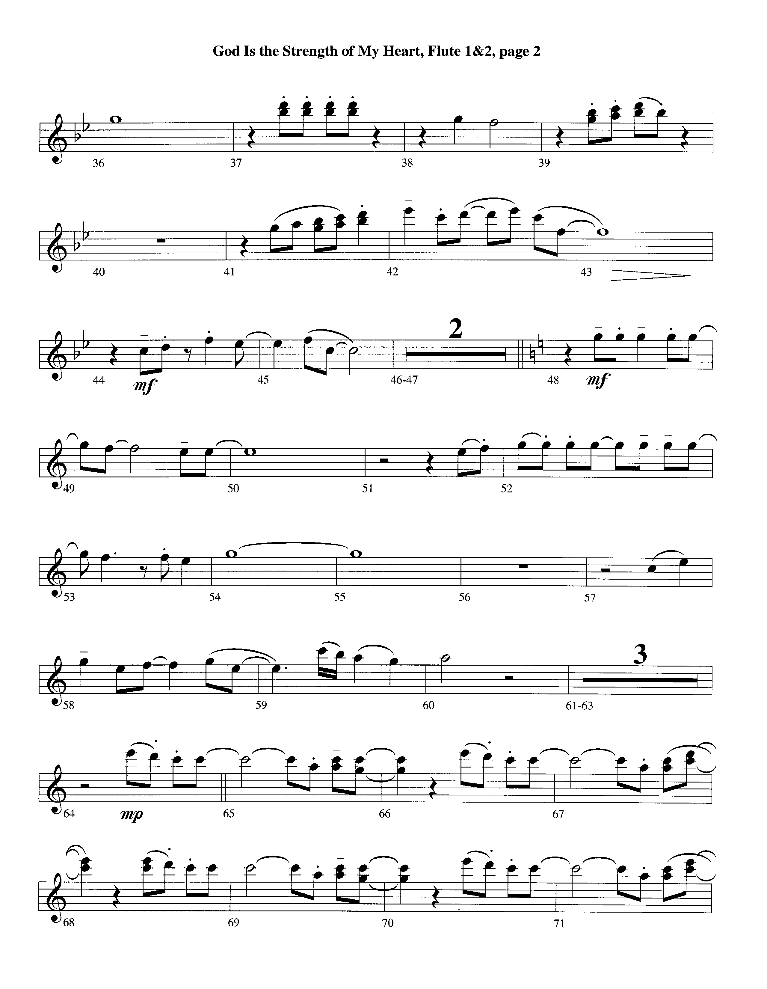 God Is The Strength Of My Heart (Instrumental) Flute 1/2 (Lifeway Worship / Arr. Steve Dunn)