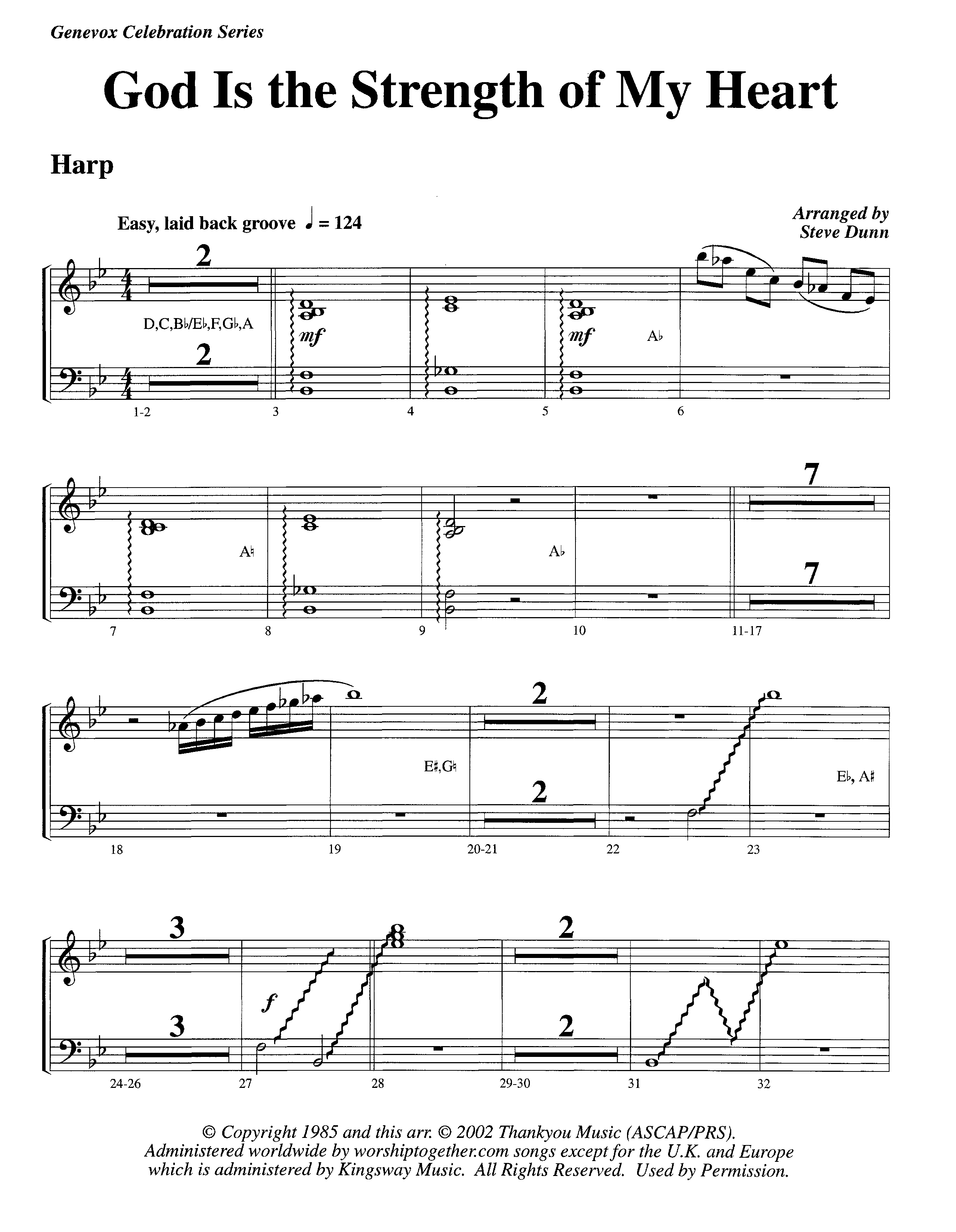 God Is The Strength Of My Heart (Instrumental) Harp (Lifeway Worship / Arr. Steve Dunn)