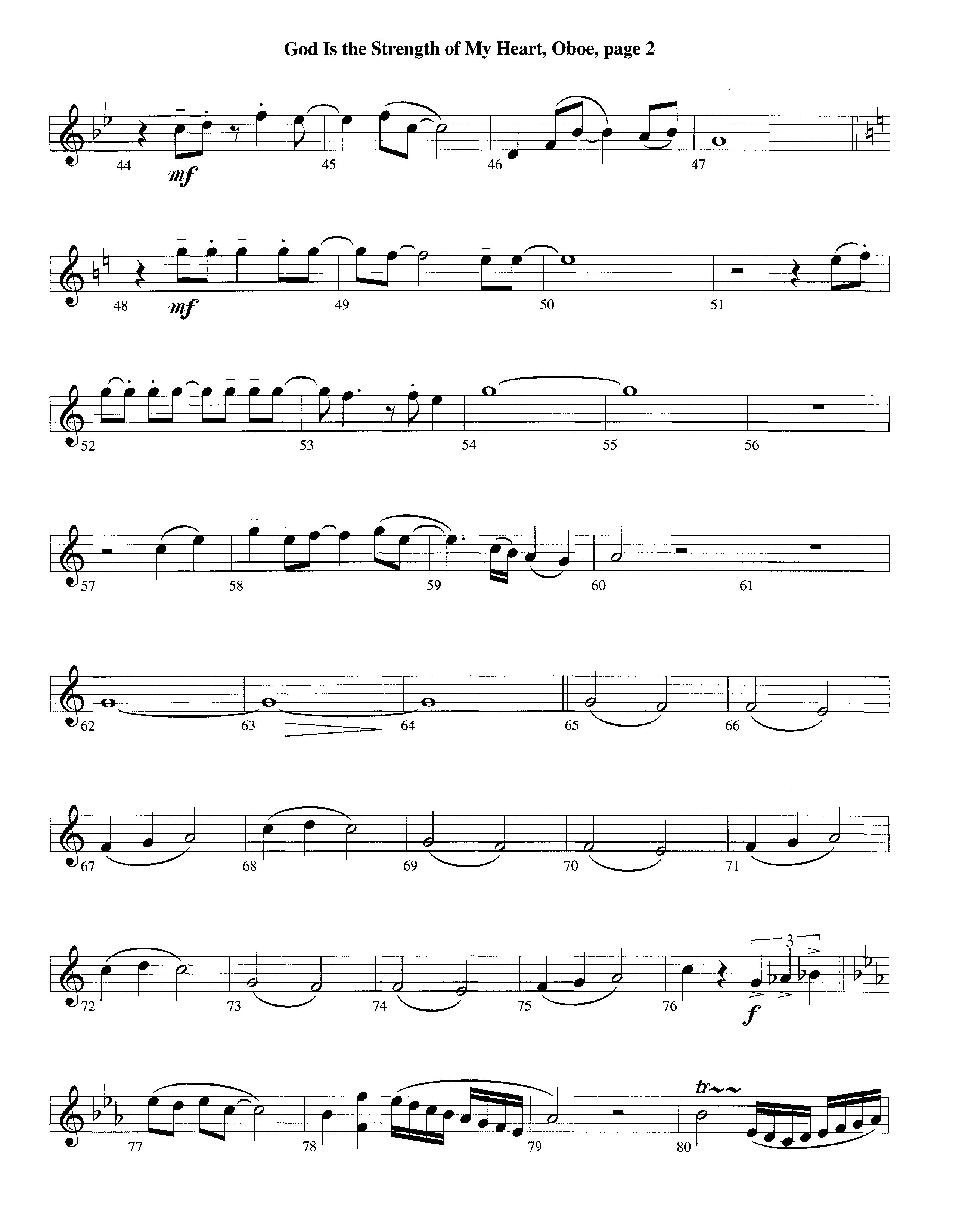 God Is The Strength Of My Heart (Instrumental) Oboe (Lifeway Worship / Arr. Steve Dunn)