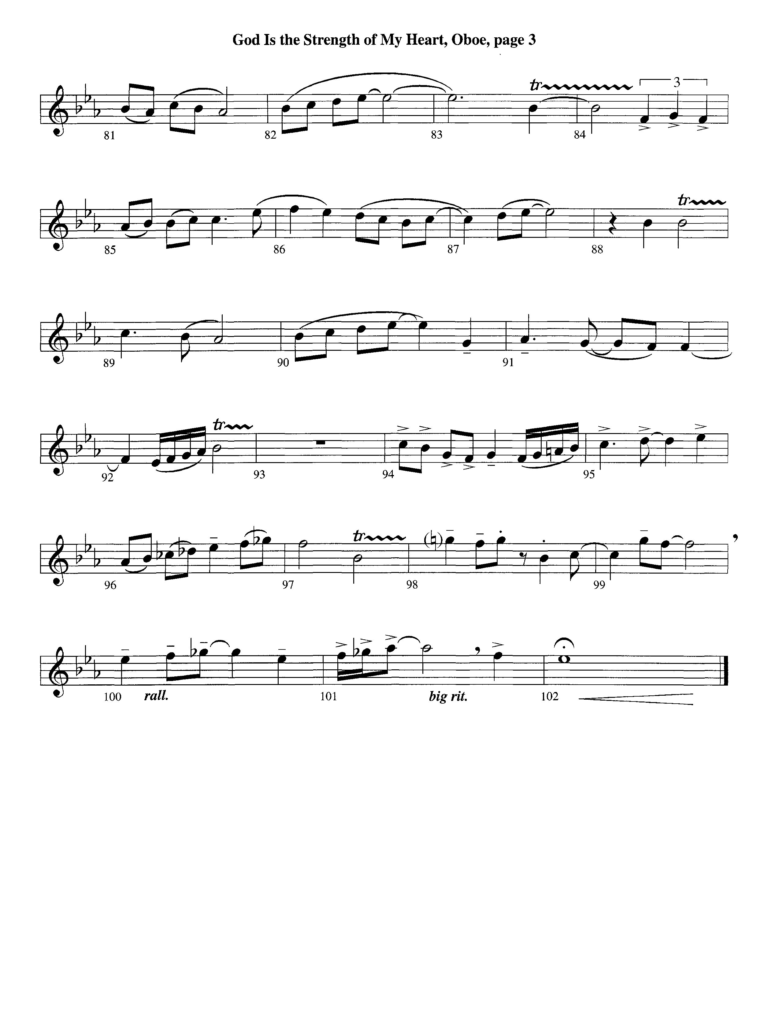 God Is The Strength Of My Heart (Instrumental) Oboe (Lifeway Worship / Arr. Steve Dunn)