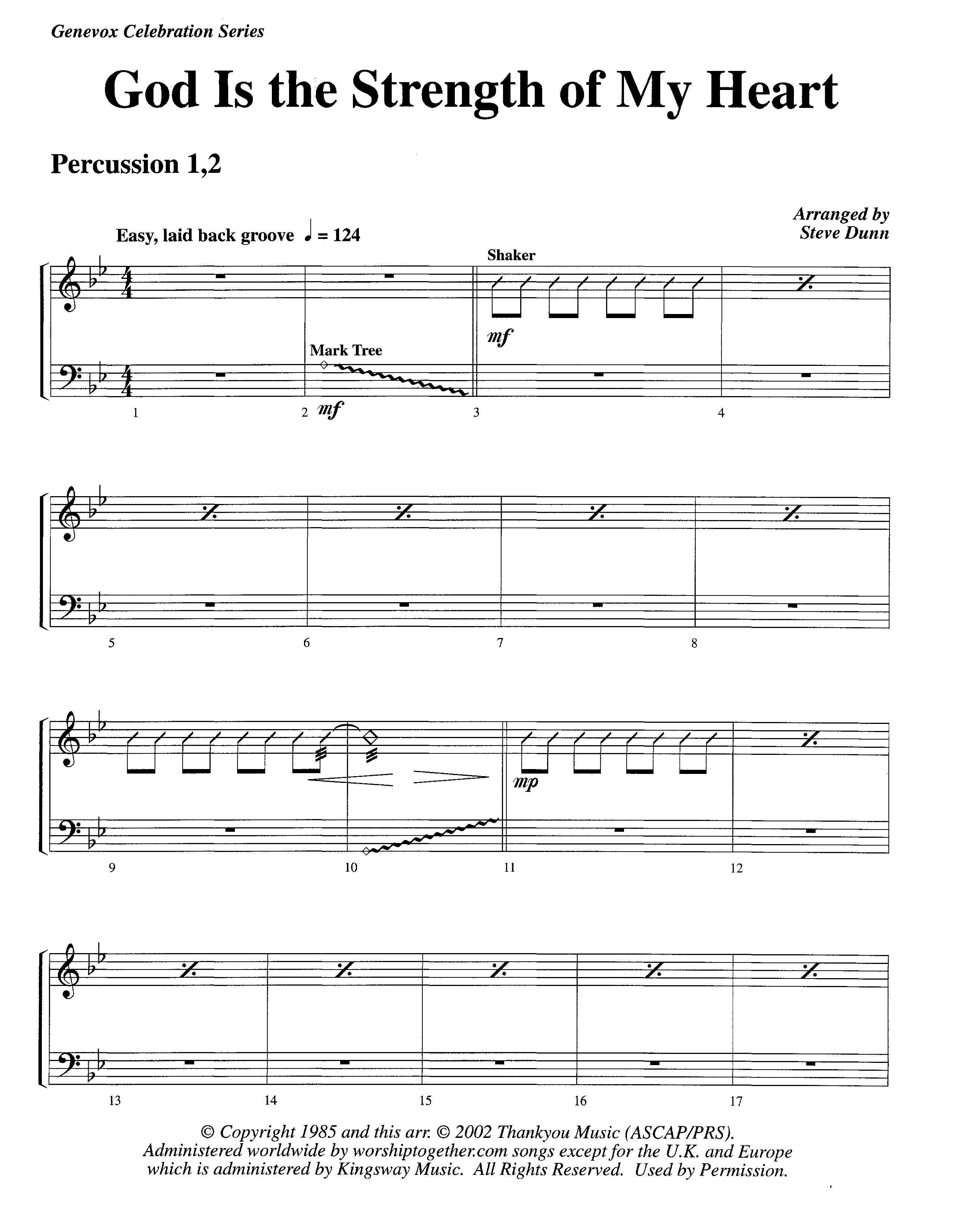 God Is The Strength Of My Heart (Instrumental) Percussion 1/2 (Lifeway Worship / Arr. Steve Dunn)
