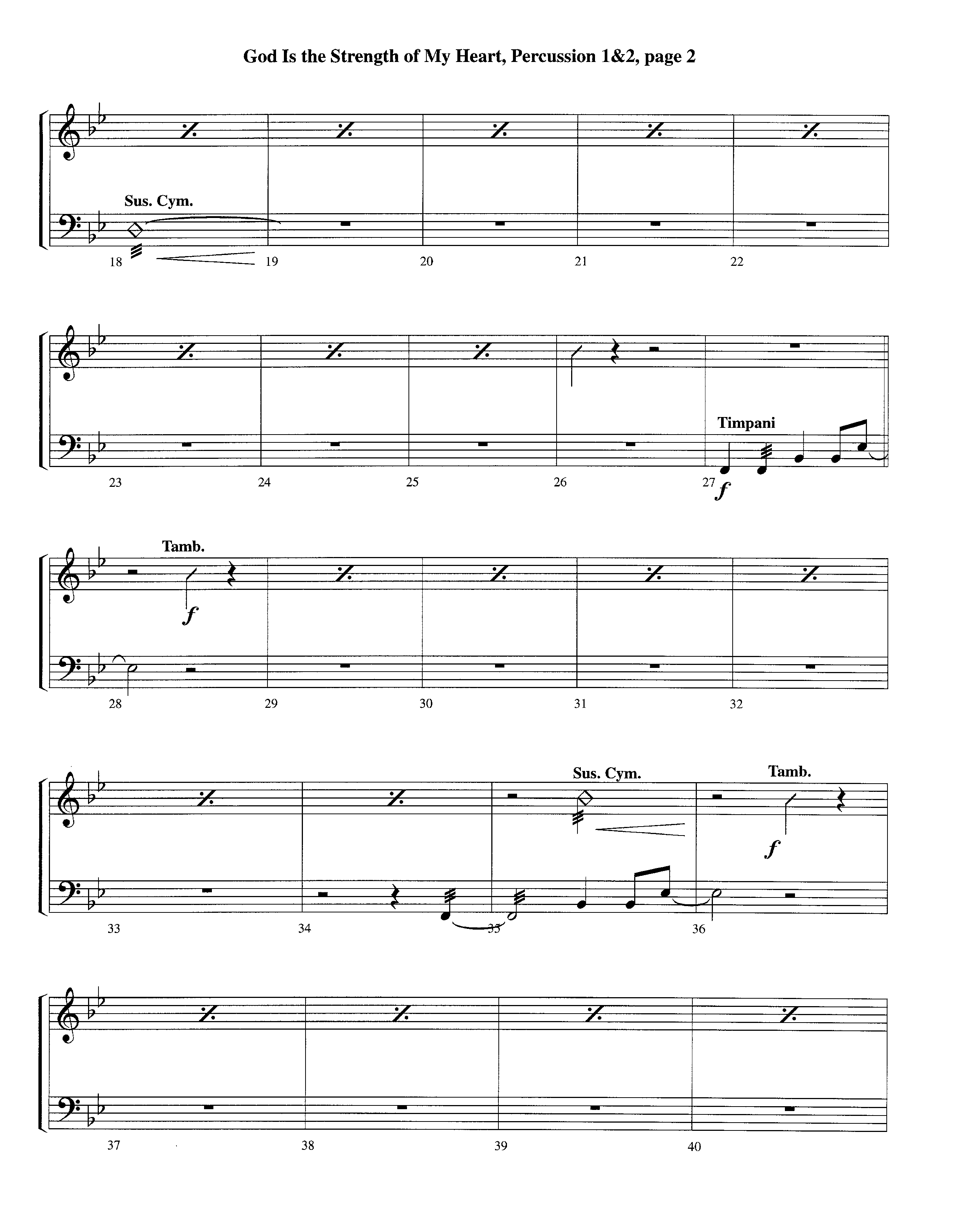 God Is The Strength Of My Heart (Instrumental) Percussion 1/2 (Lifeway Worship / Arr. Steve Dunn)