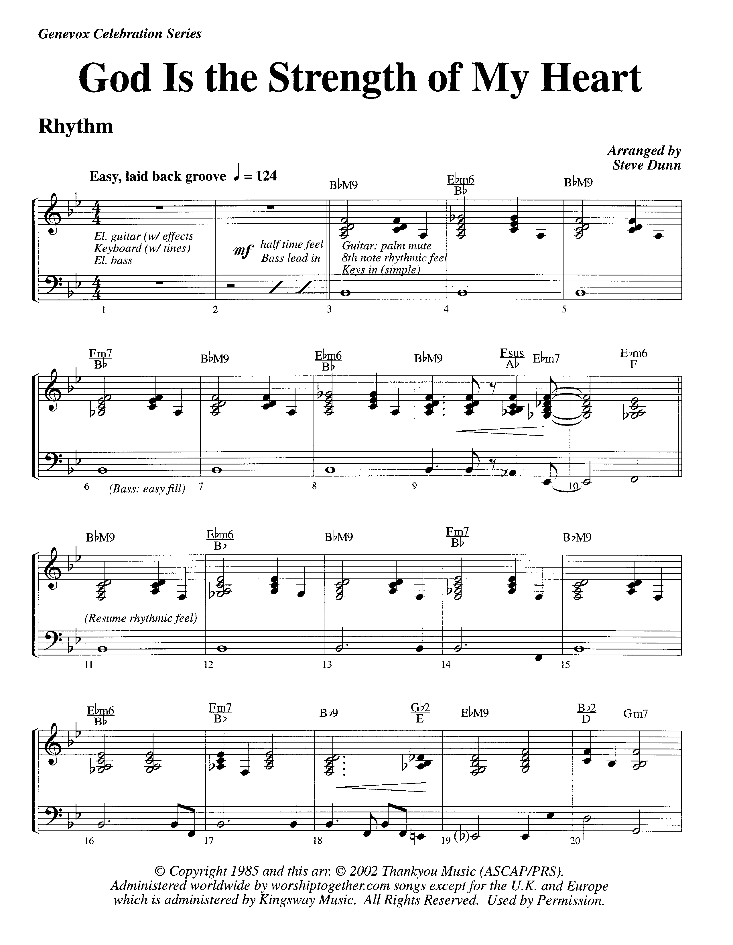 God Is The Strength Of My Heart (Instrumental) Piano/Rhythm (Lifeway Worship / Arr. Steve Dunn)