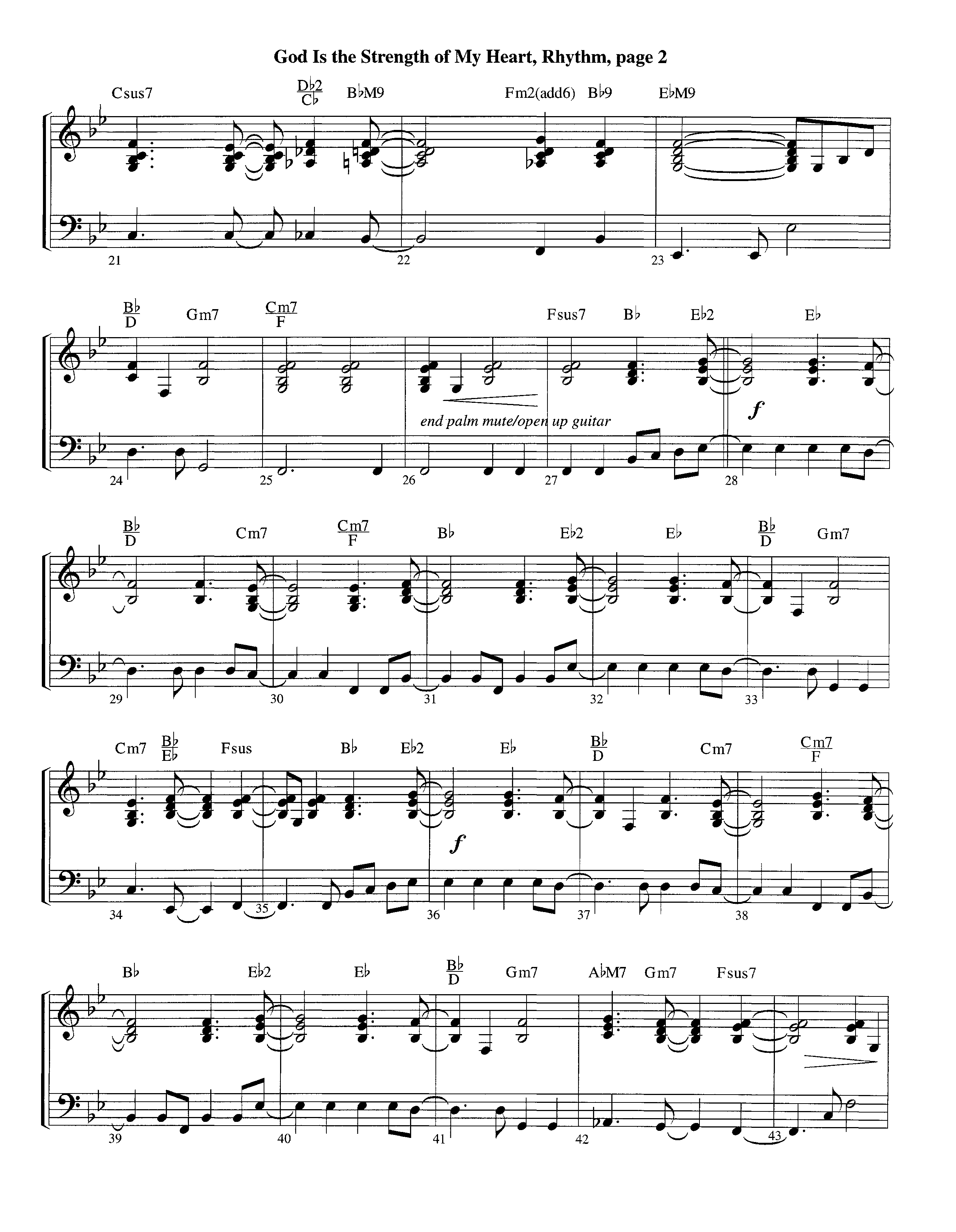 God Is The Strength Of My Heart (Instrumental) Piano/Rhythm (Lifeway Worship / Arr. Steve Dunn)